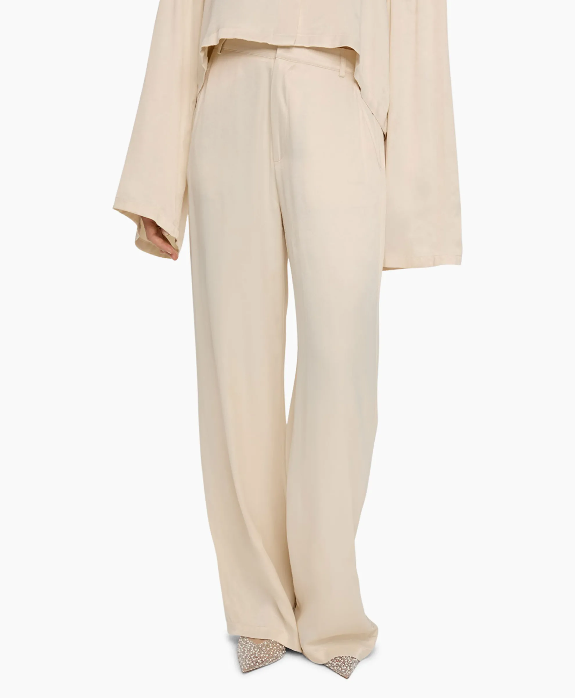 Alix The Label Pantalon Woven Satin Ecru