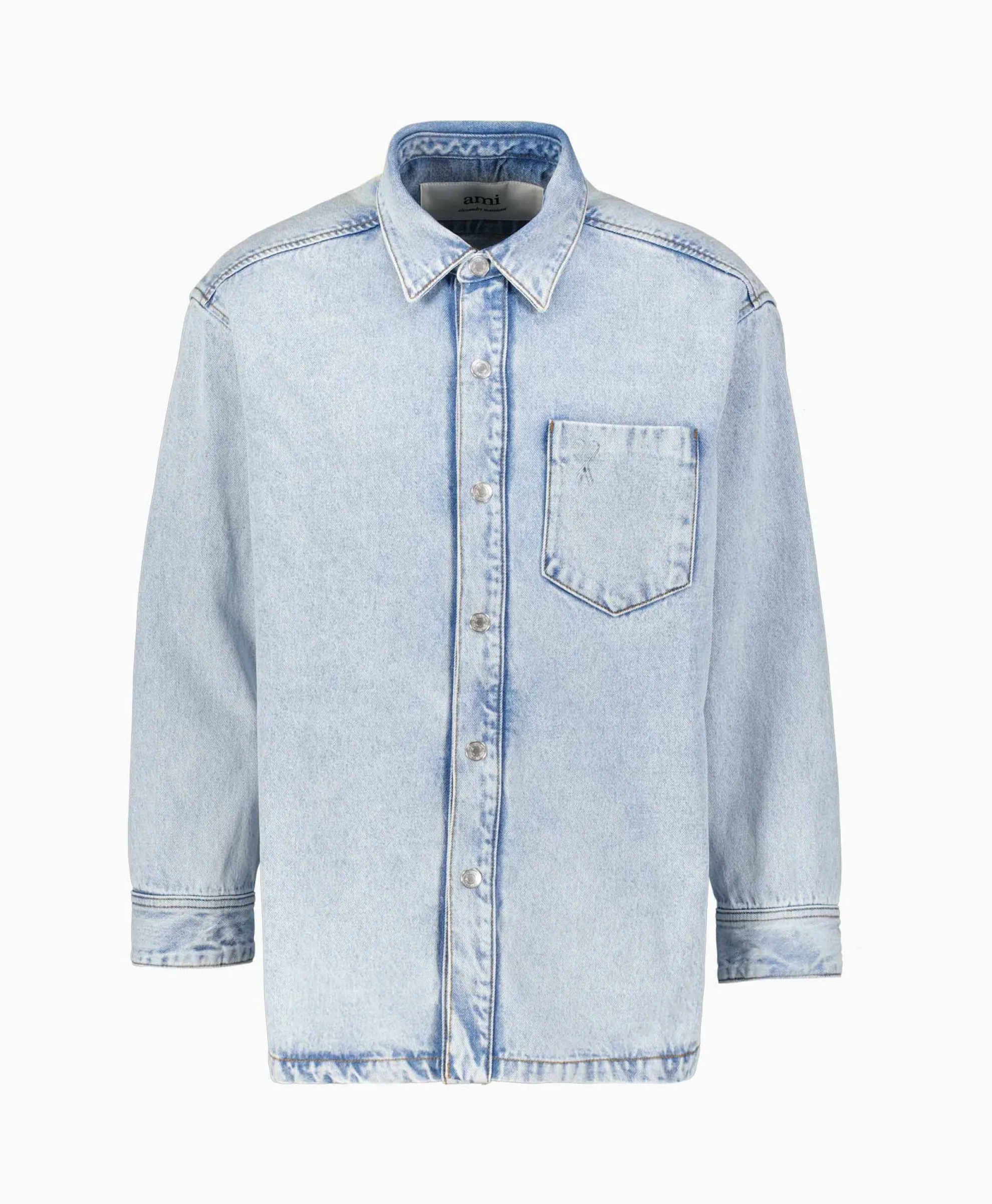 Ami Paris Overshirt Oversized Adc Licht Blauw