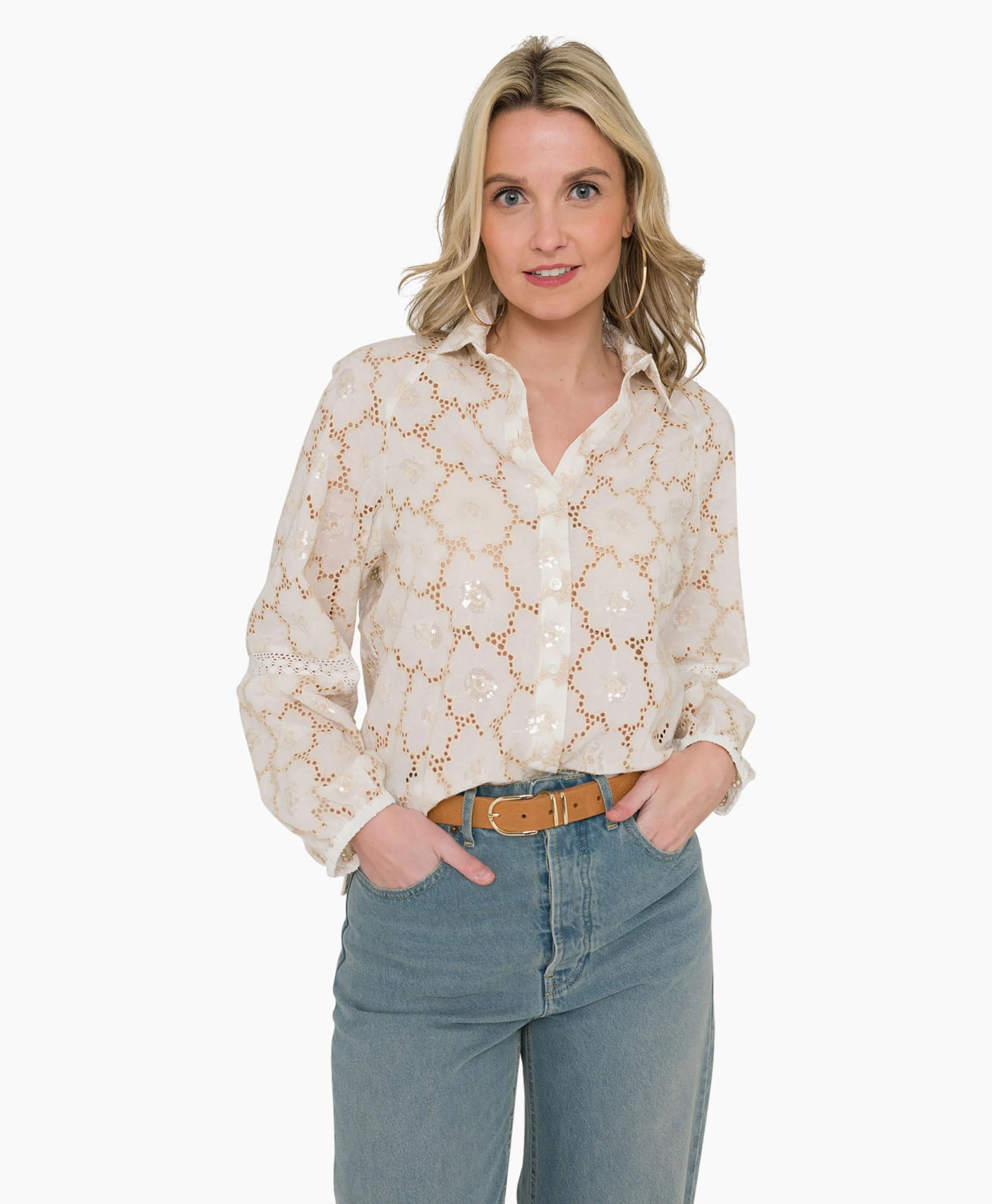 Anna Van Toor Blouse 17A05-03445A Zand