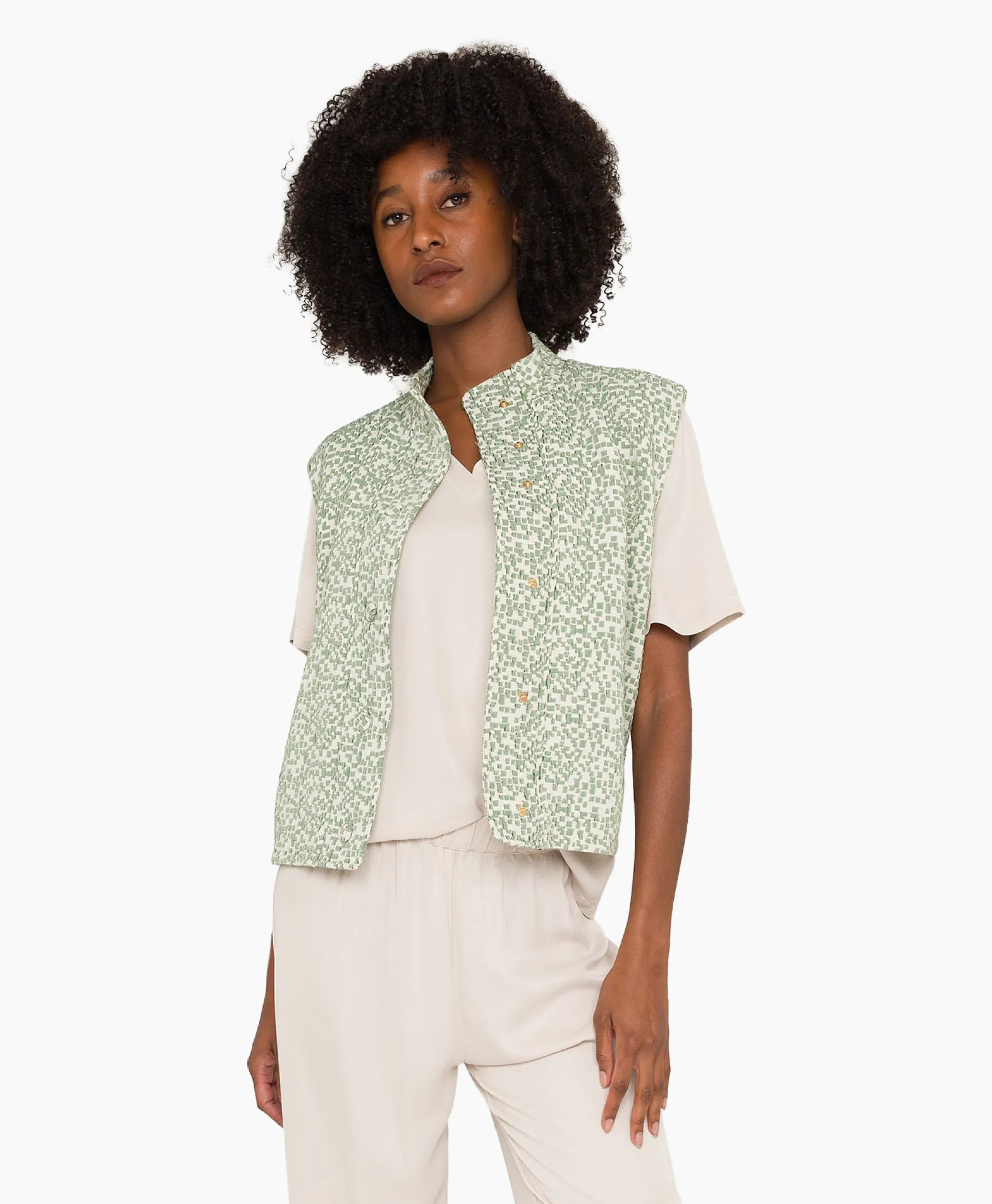 Anna Van Toor Gilet 43A11-02108B Groen