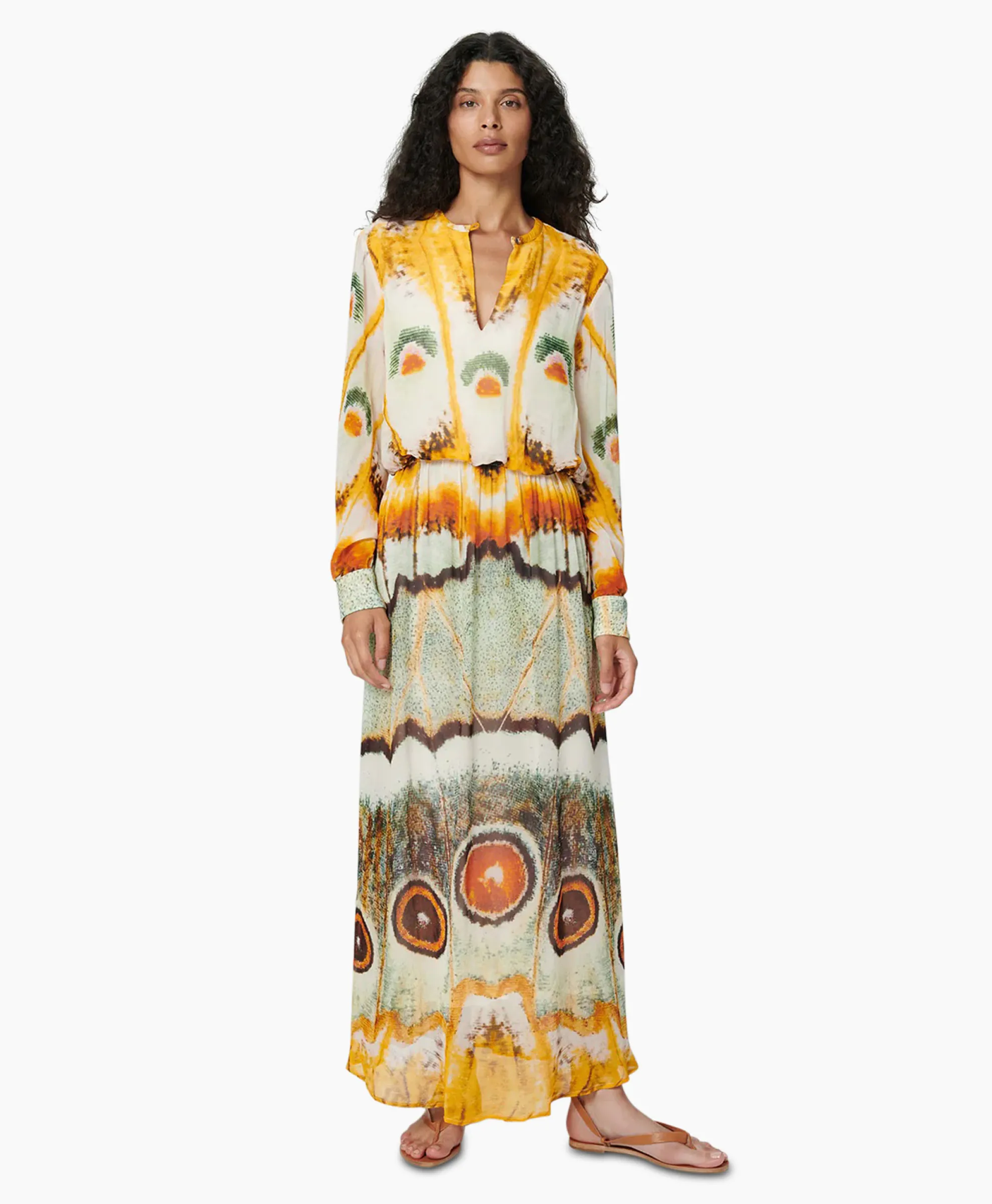 Chufy Maxi Jurk Layla Geel