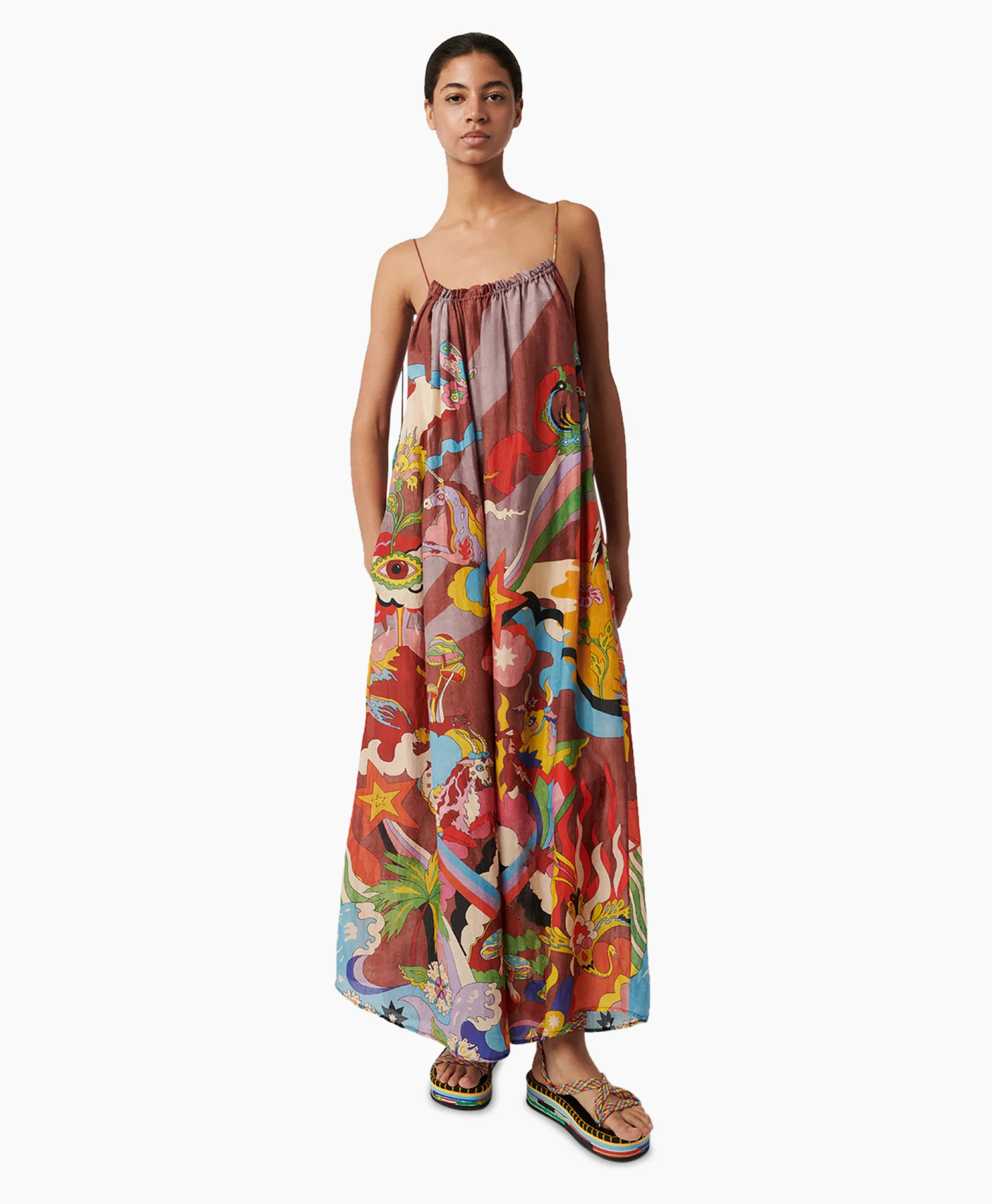 Chufy Maxi Jurk Rain Bordeaux