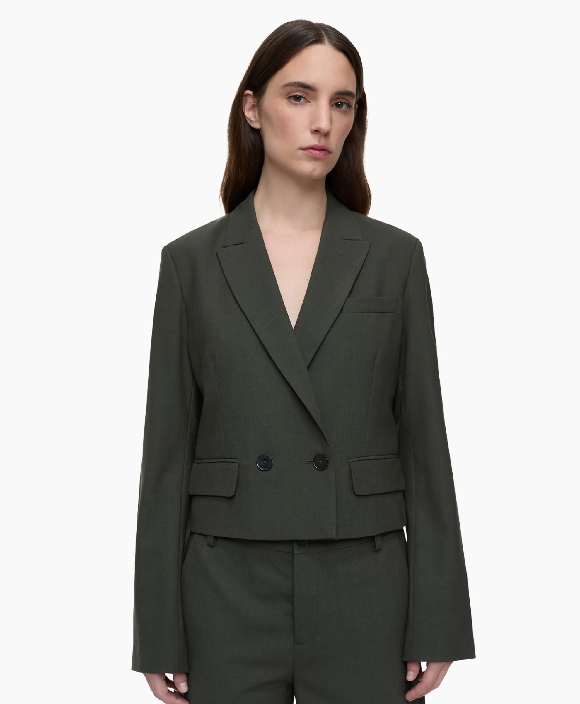 Closed Blazer Fitted Groen