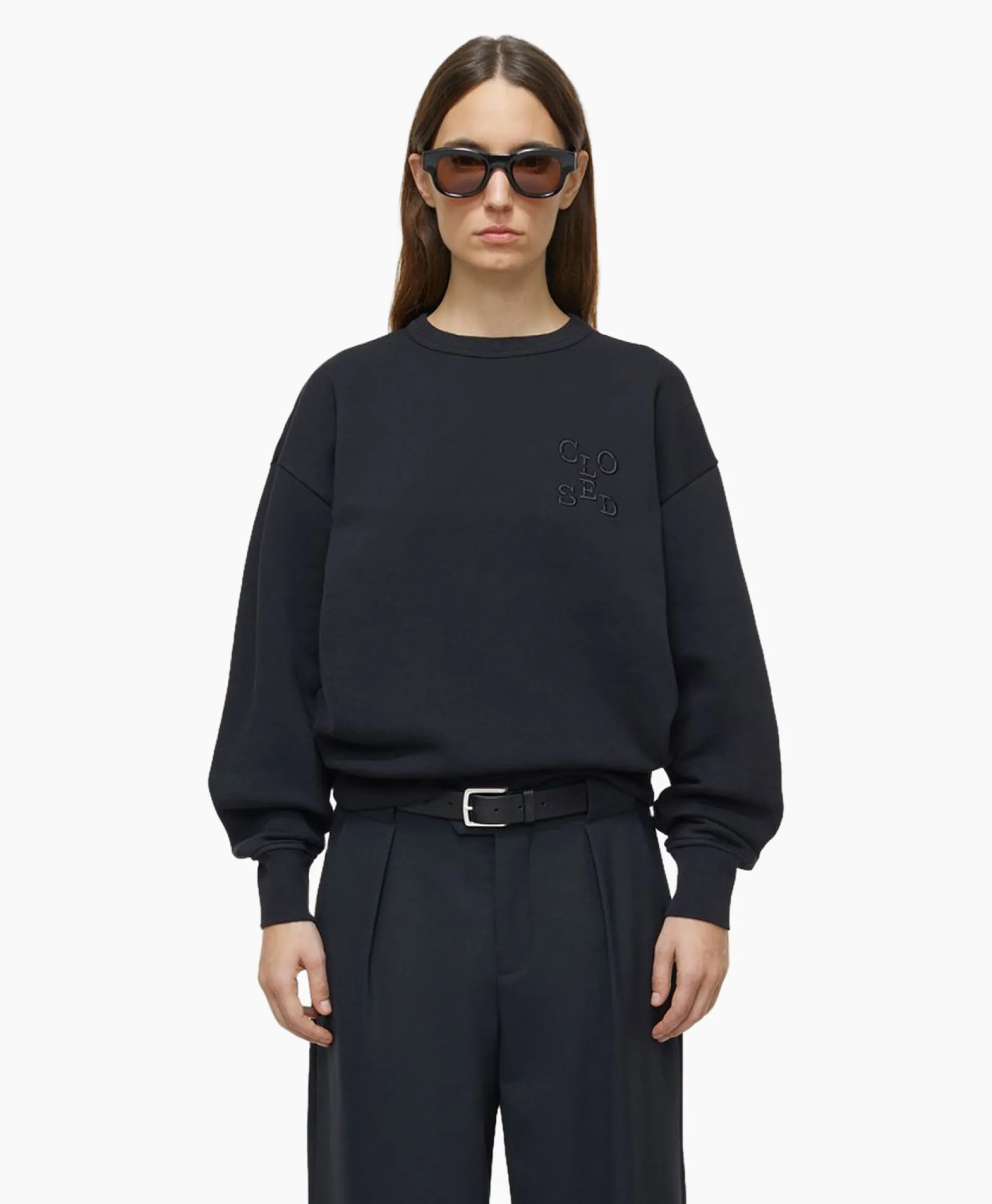 Closed Pullover Basic Zwart