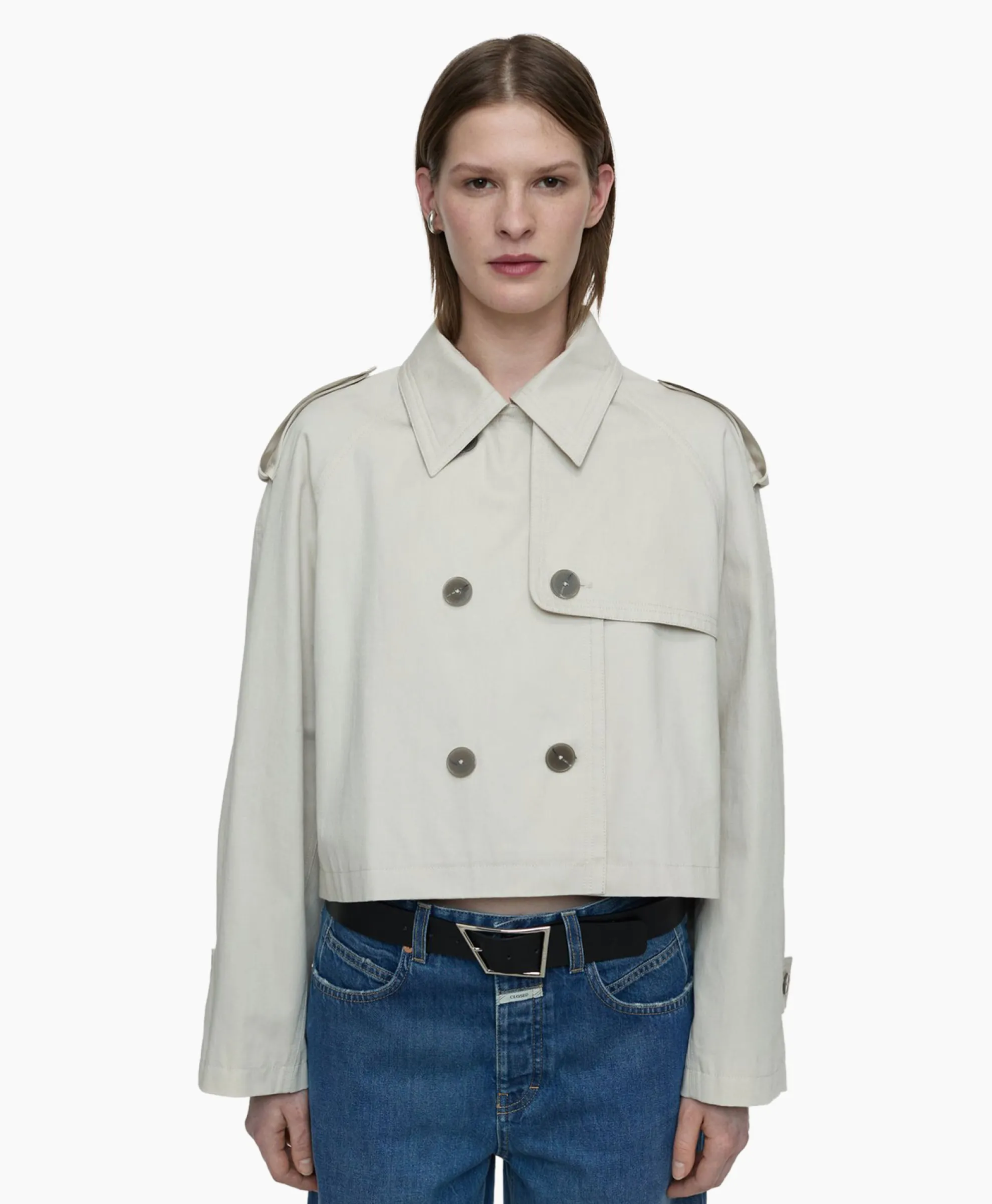 Closed Trenchcoat Cropped Ecru