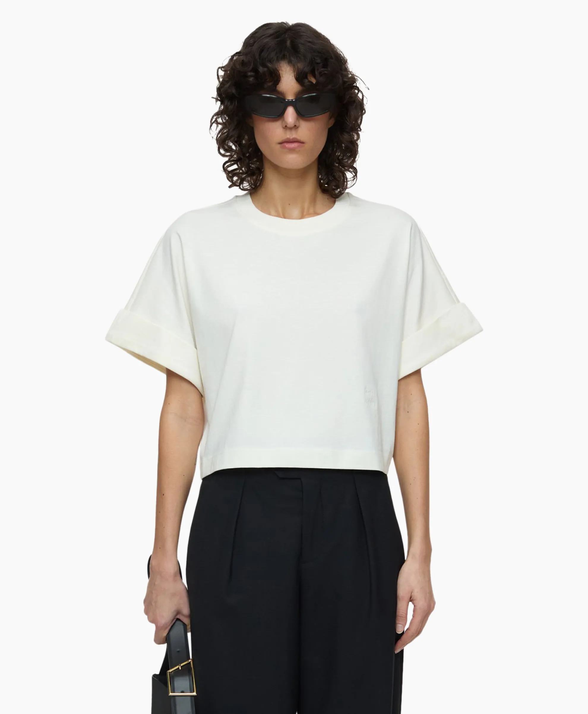 Closed T-Shirt Korte Mouw Turn Up Ecru