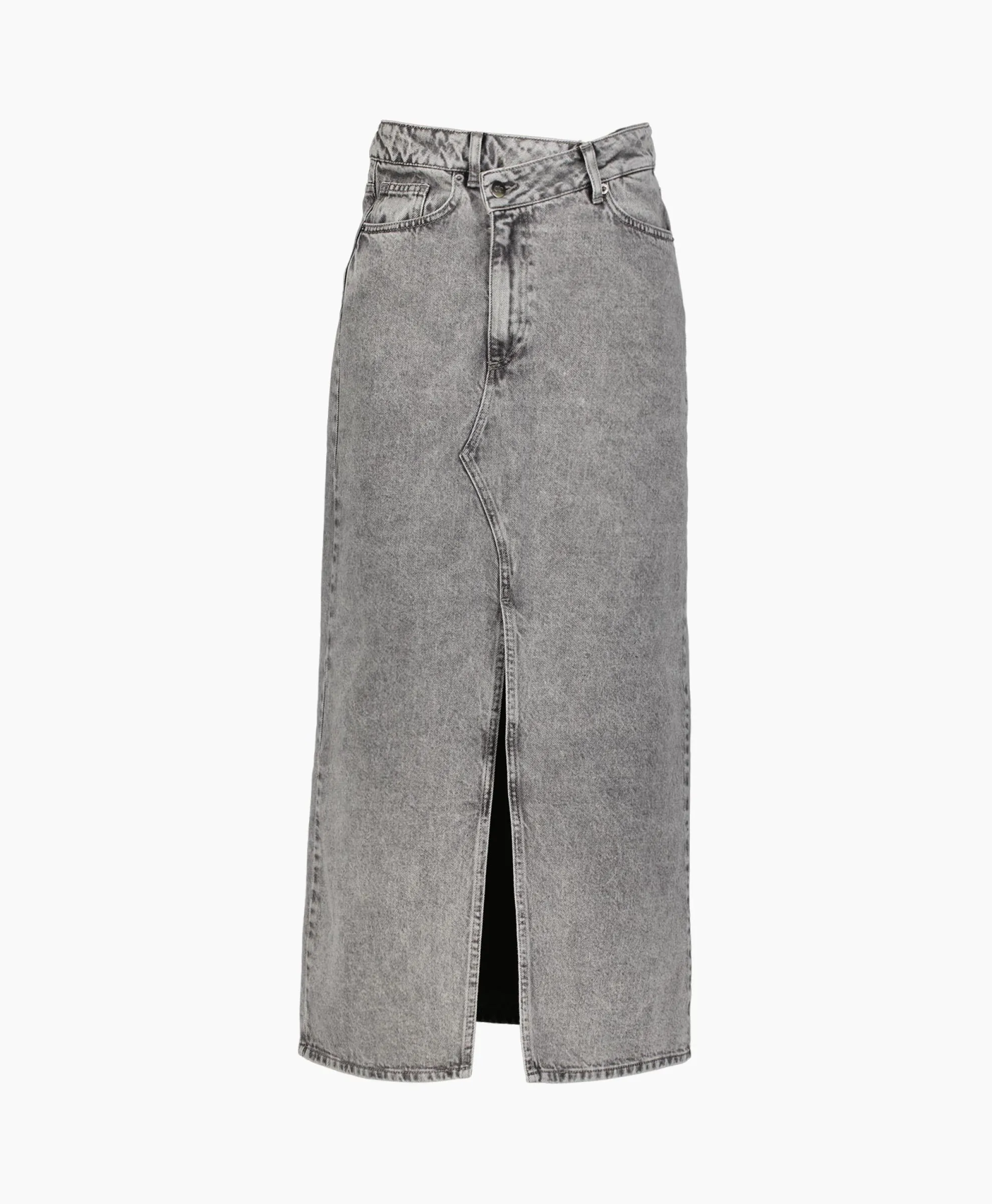 Co'Couture Midi Rok Vika Asym Slit Grijs