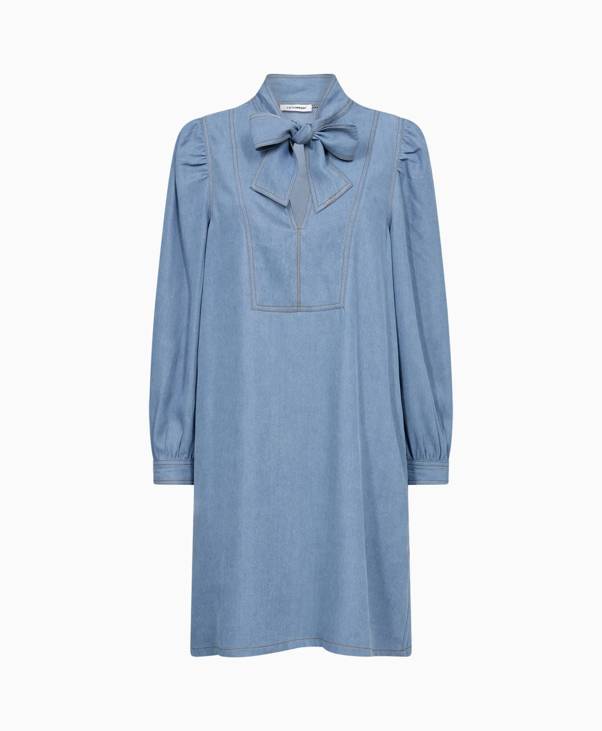 Co'Couture Mini Jurk Titus Denim Bow Blauw