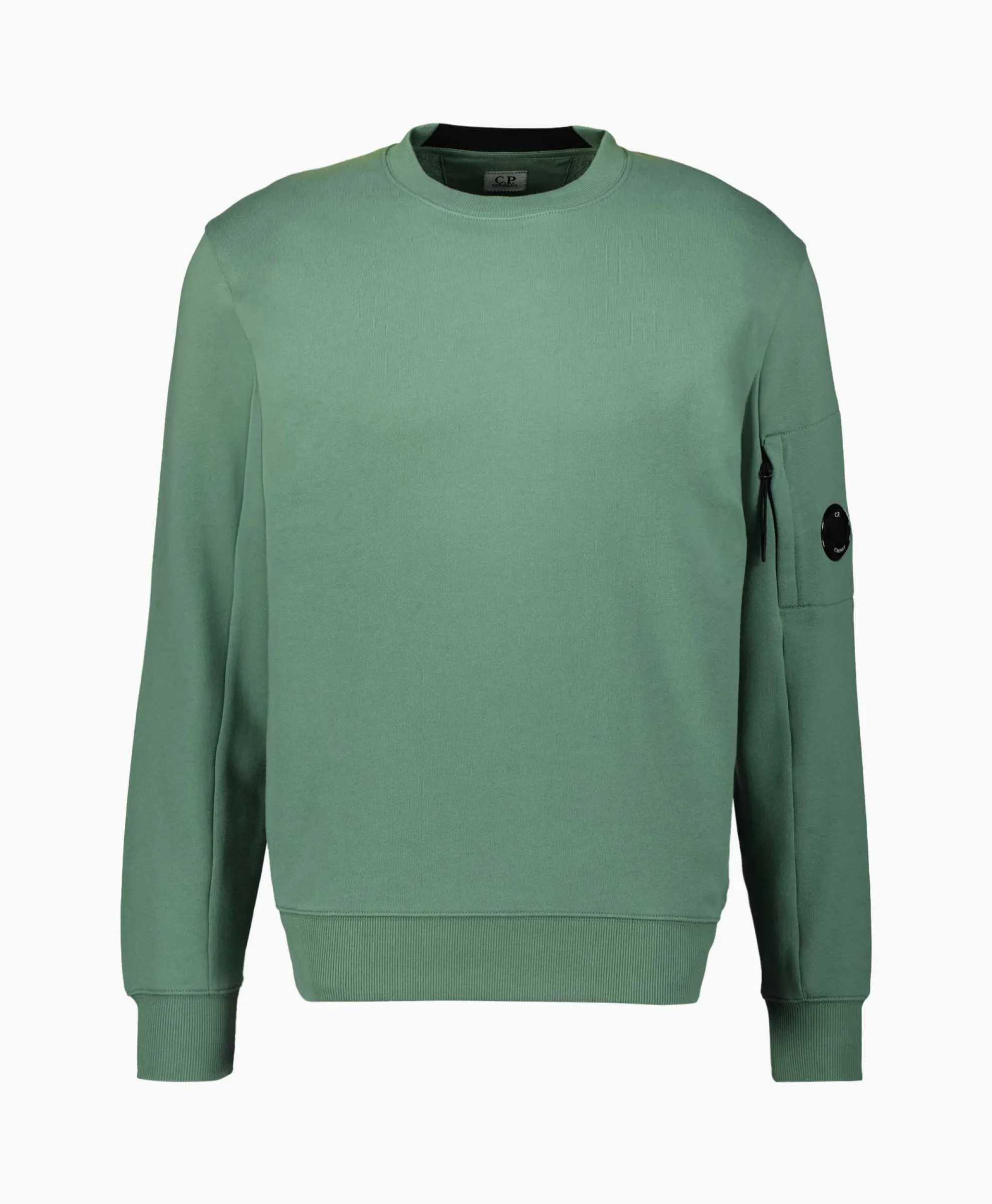 Cp Company Sweater Diagonal Raised Fleece Licht Groen