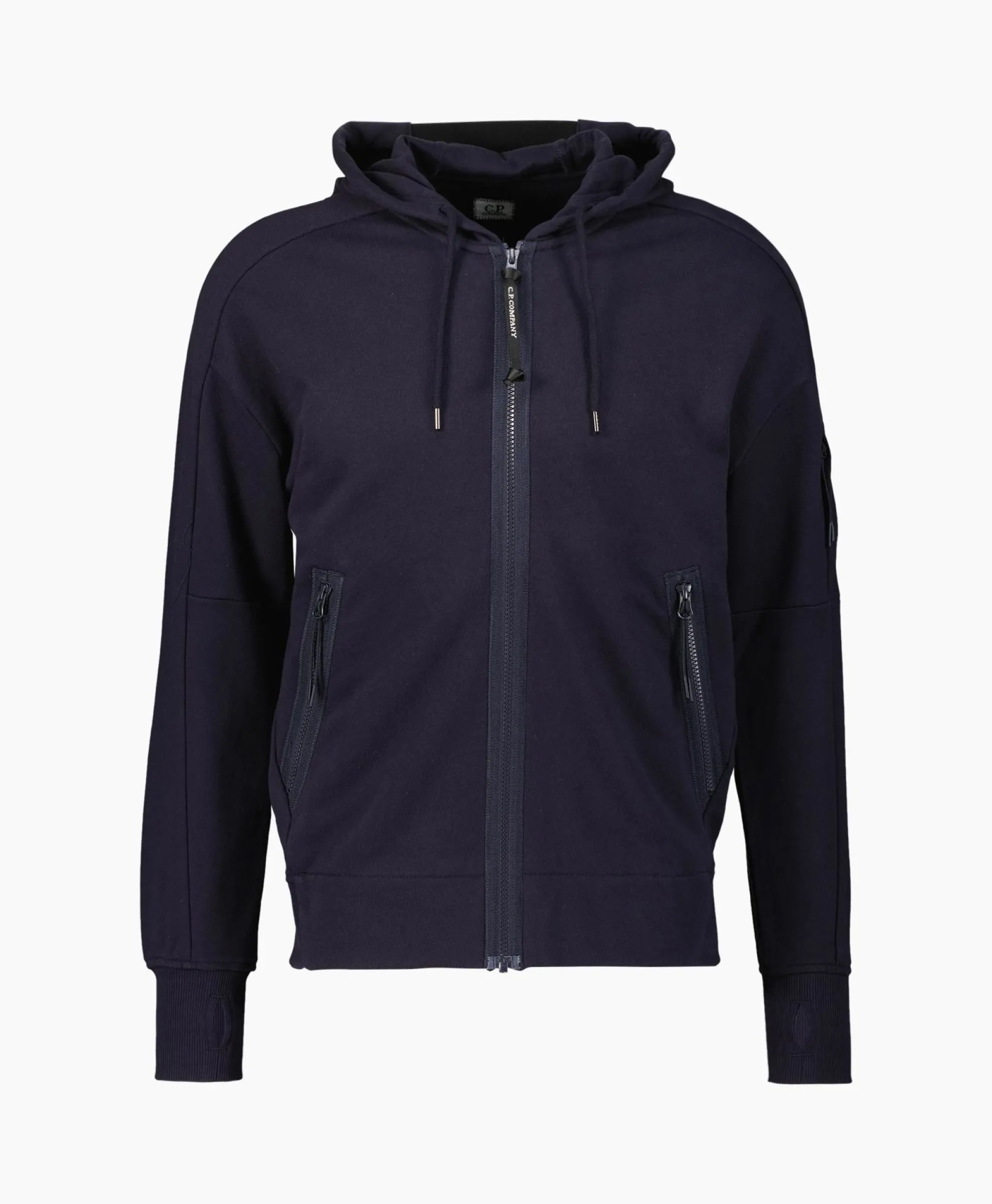 Cp Company Vest Diagonal Raised Fleece Zipped Donker Blauw