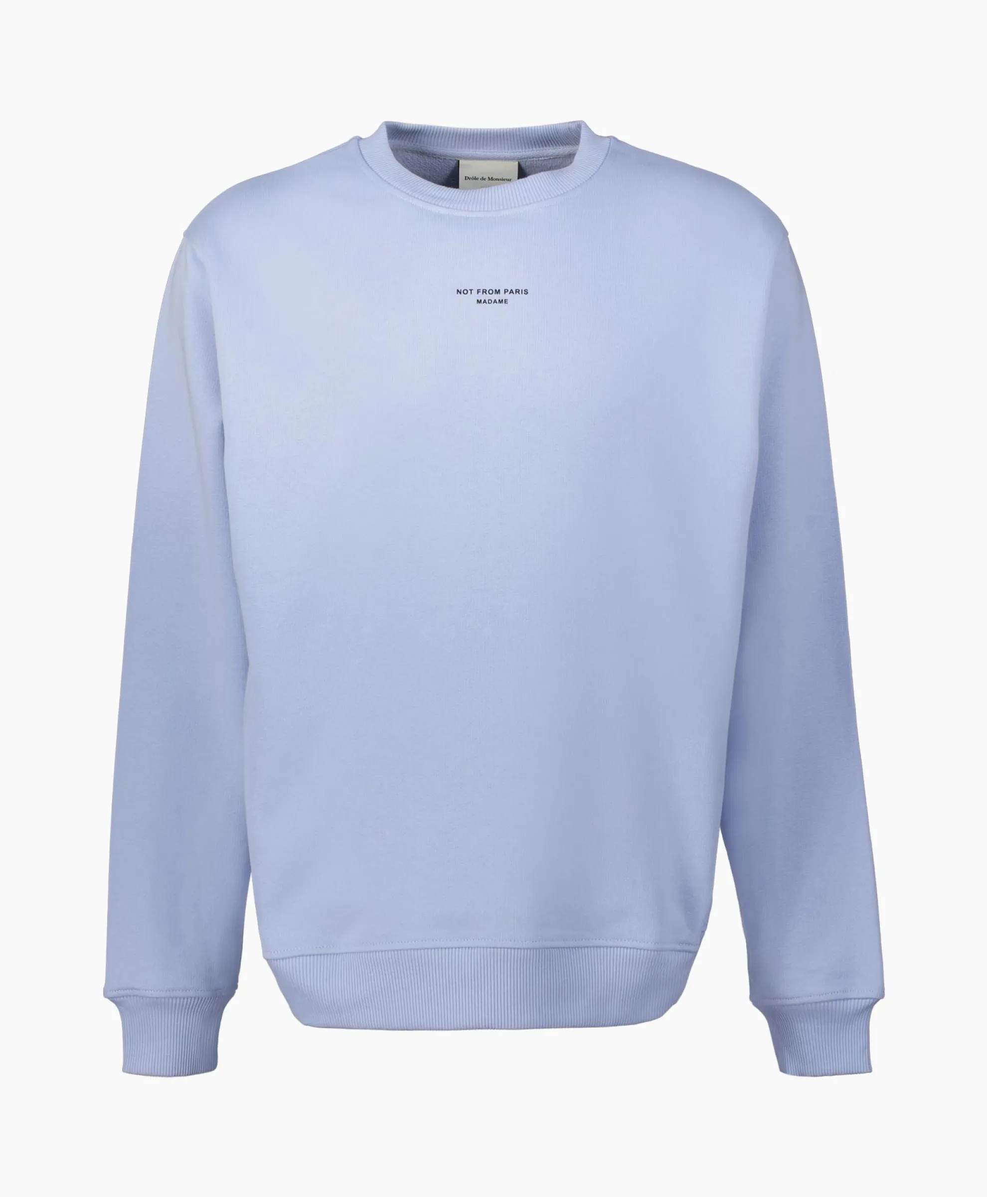 Drole De Monsieur Sweater Le Sweatshirt Slogan Licht Blauw