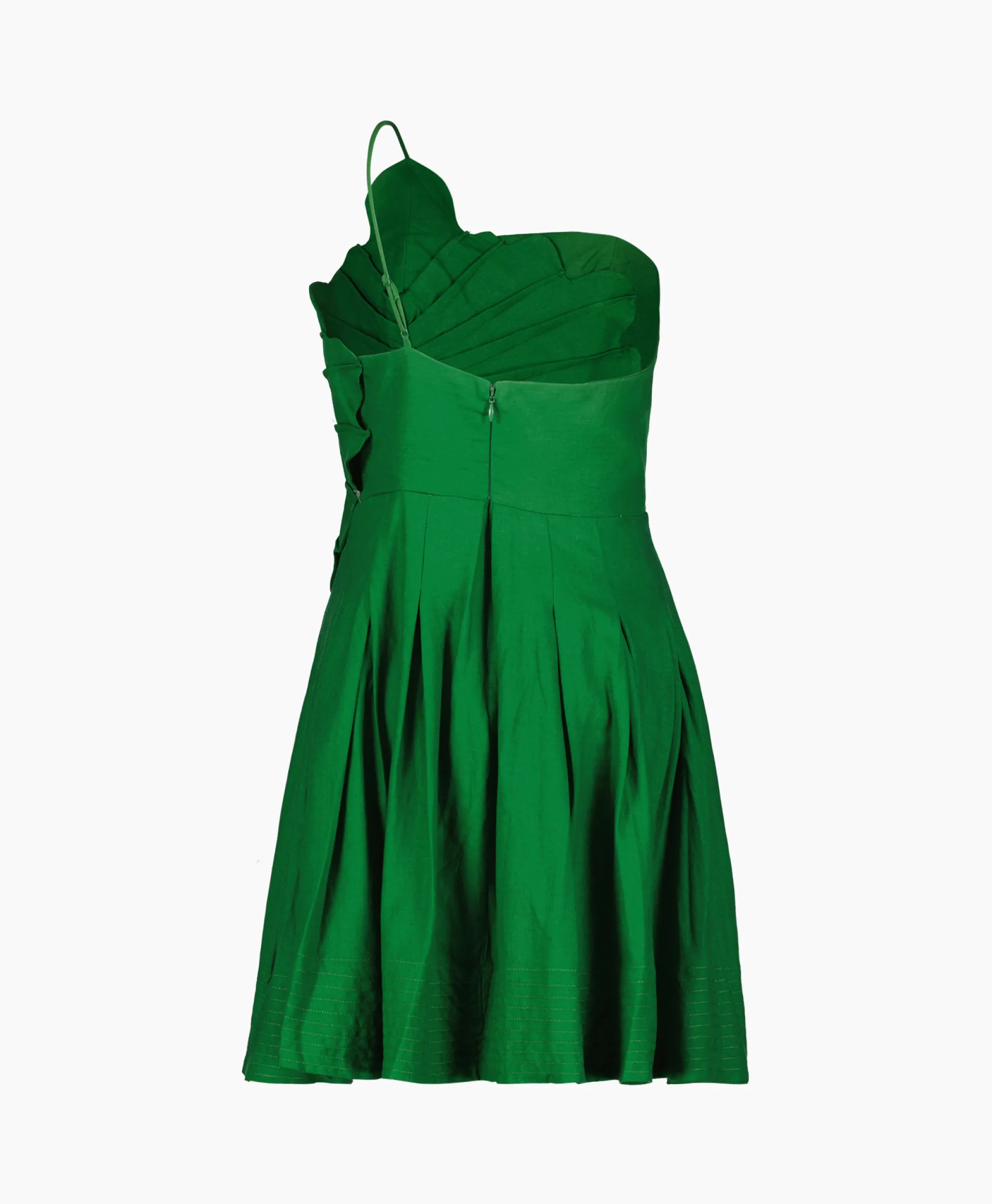 Farm Rio Mini Jurk Green One Shoulder Lea Groen