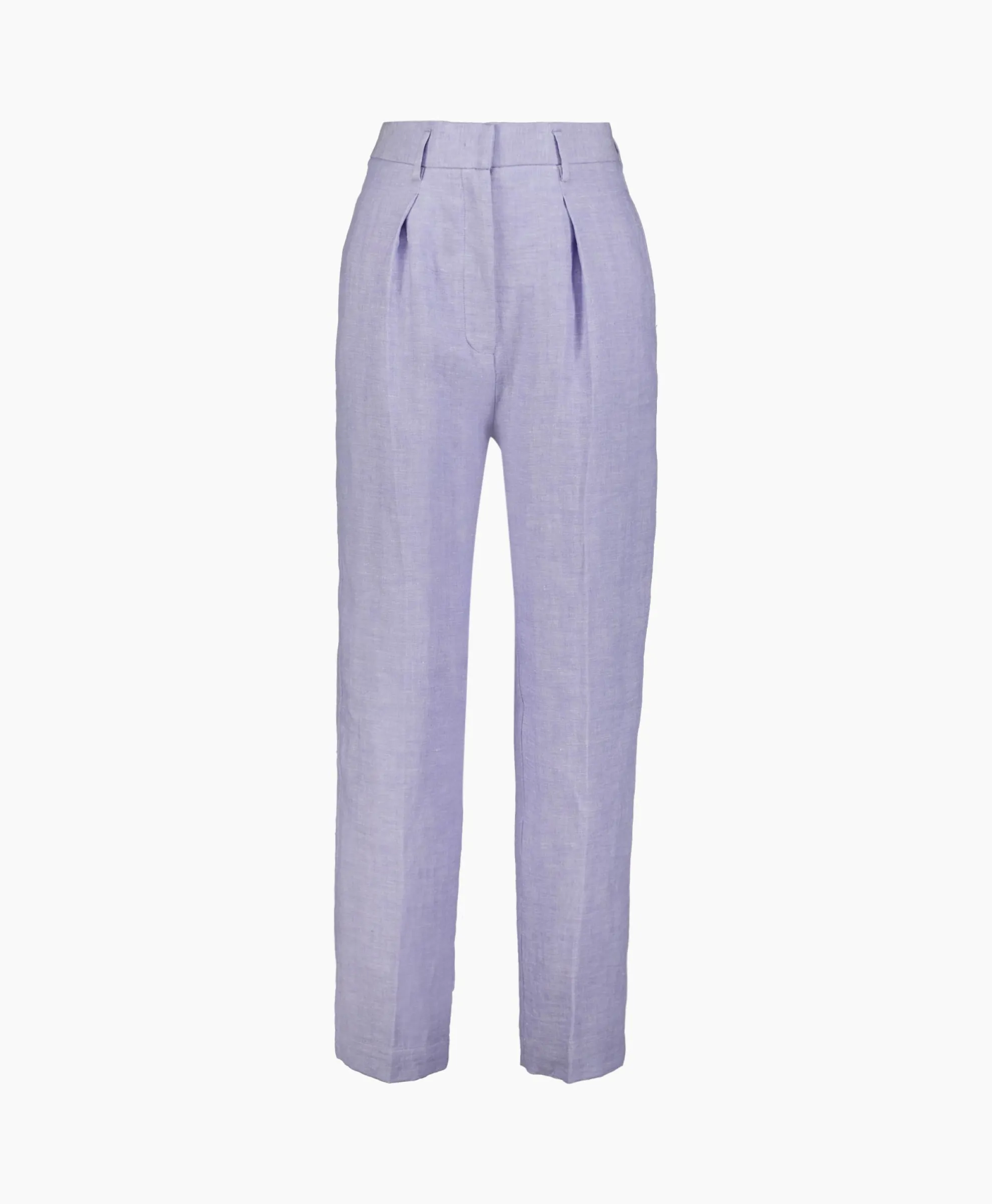 Forte_Forte Pantalon Chic Linen Herringbone High Waist Lila