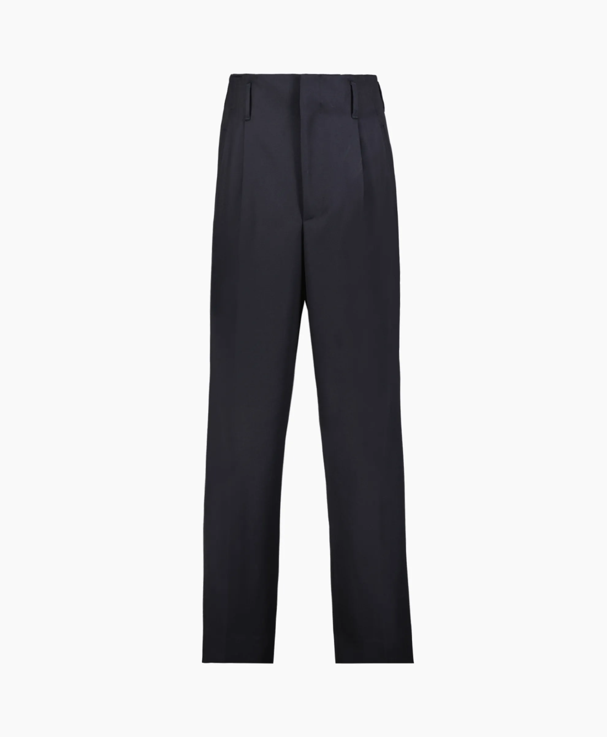 Golden Goose Broek Golden M Wide Legs Compact Gabardine Wool Donker Blauw