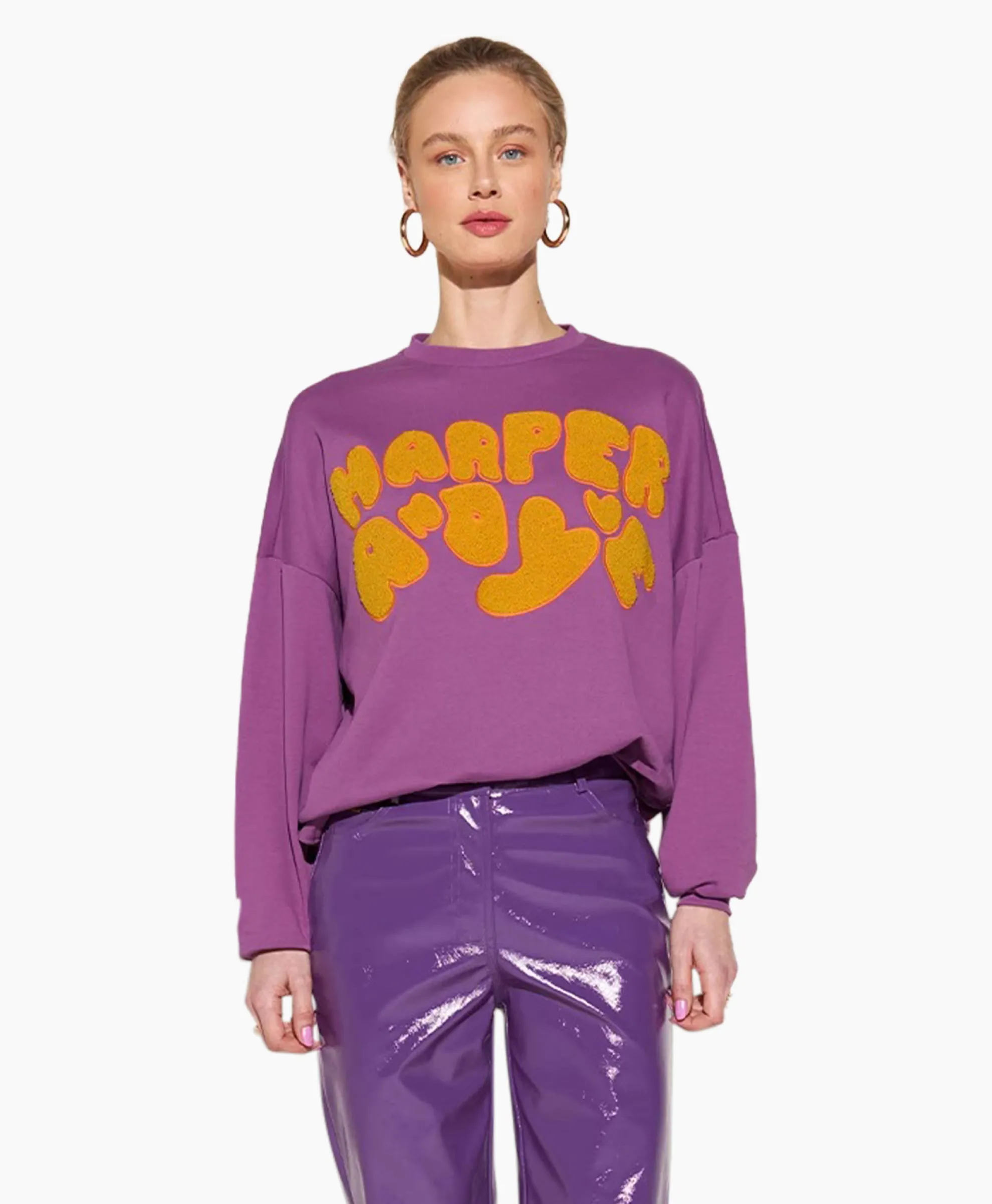 Harper & Yve Pullover Logo-Sw Paars