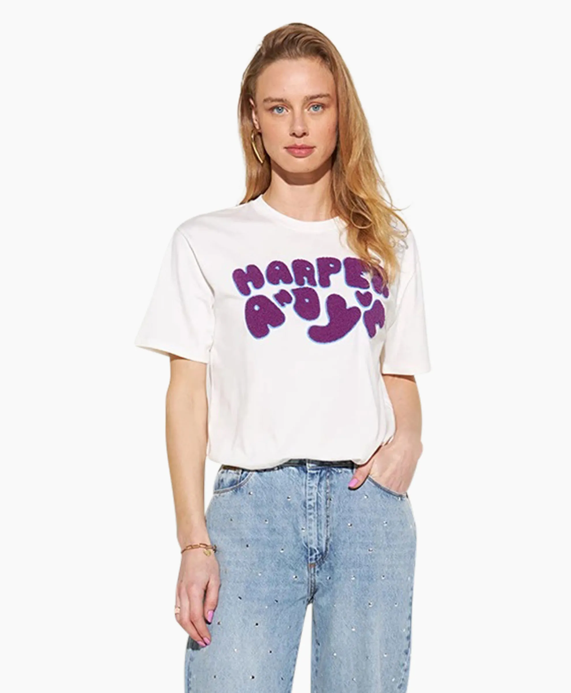 Harper & Yve T-Shirt Korte Mouw Logo-Ss Off White