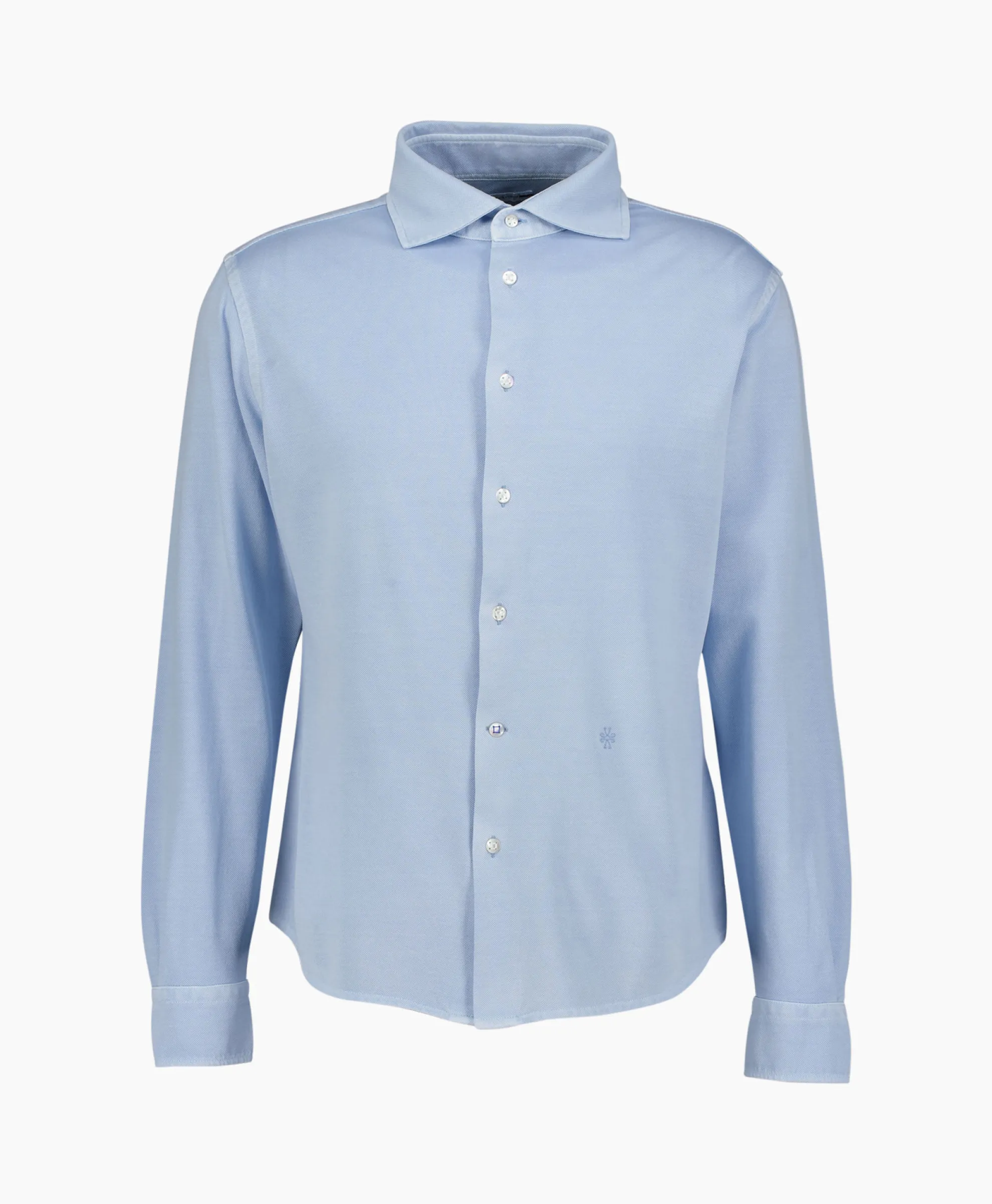 Jacob Cohen Overhemd M/L Piquet Con Ricamo Licht Blauw
