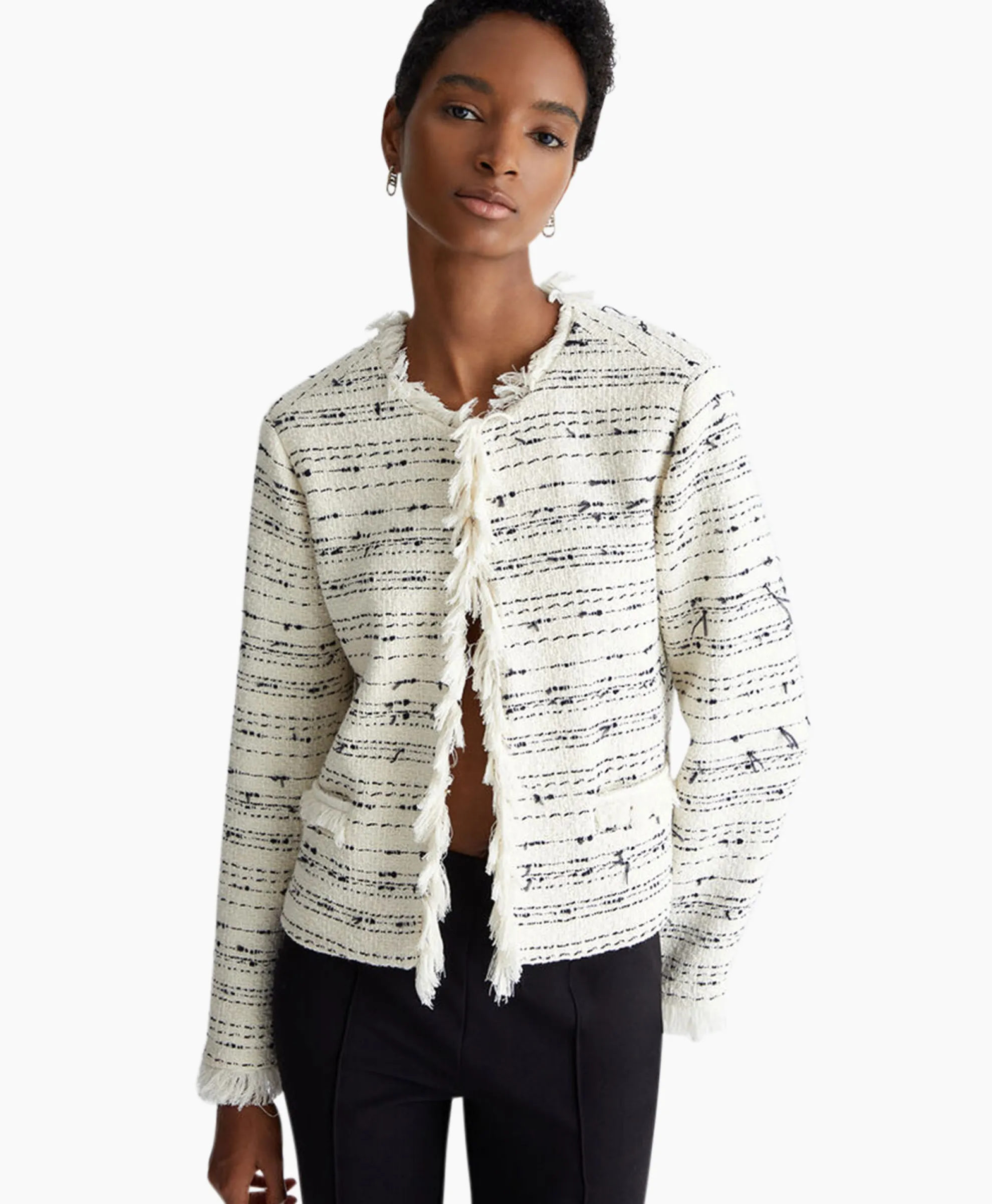 Liu Jo Blazer Giacca Senza Collo Sfrangiata Wit