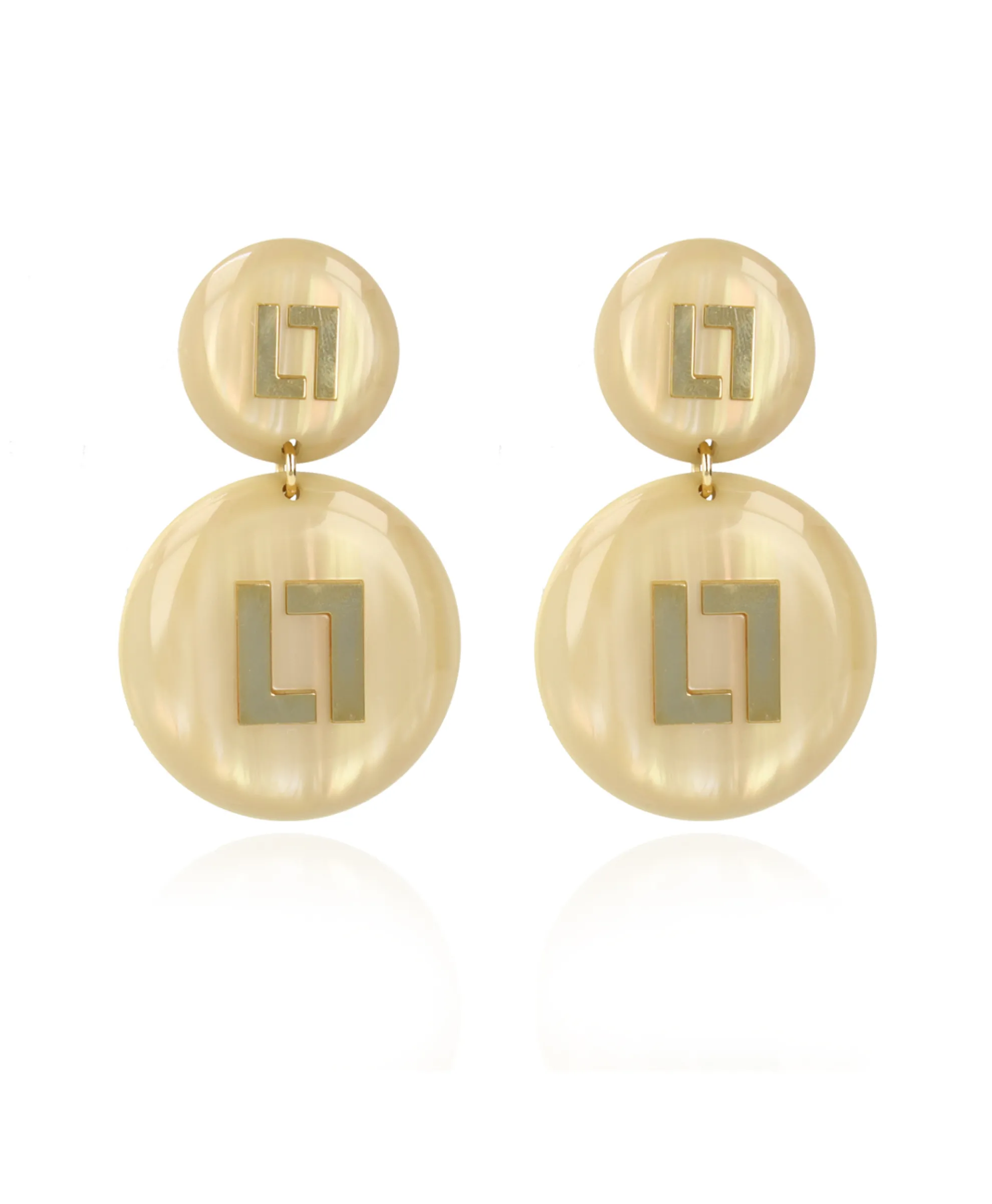 Lott. Gioielli Oorbellen Ce Re Round Logo Sand Goud