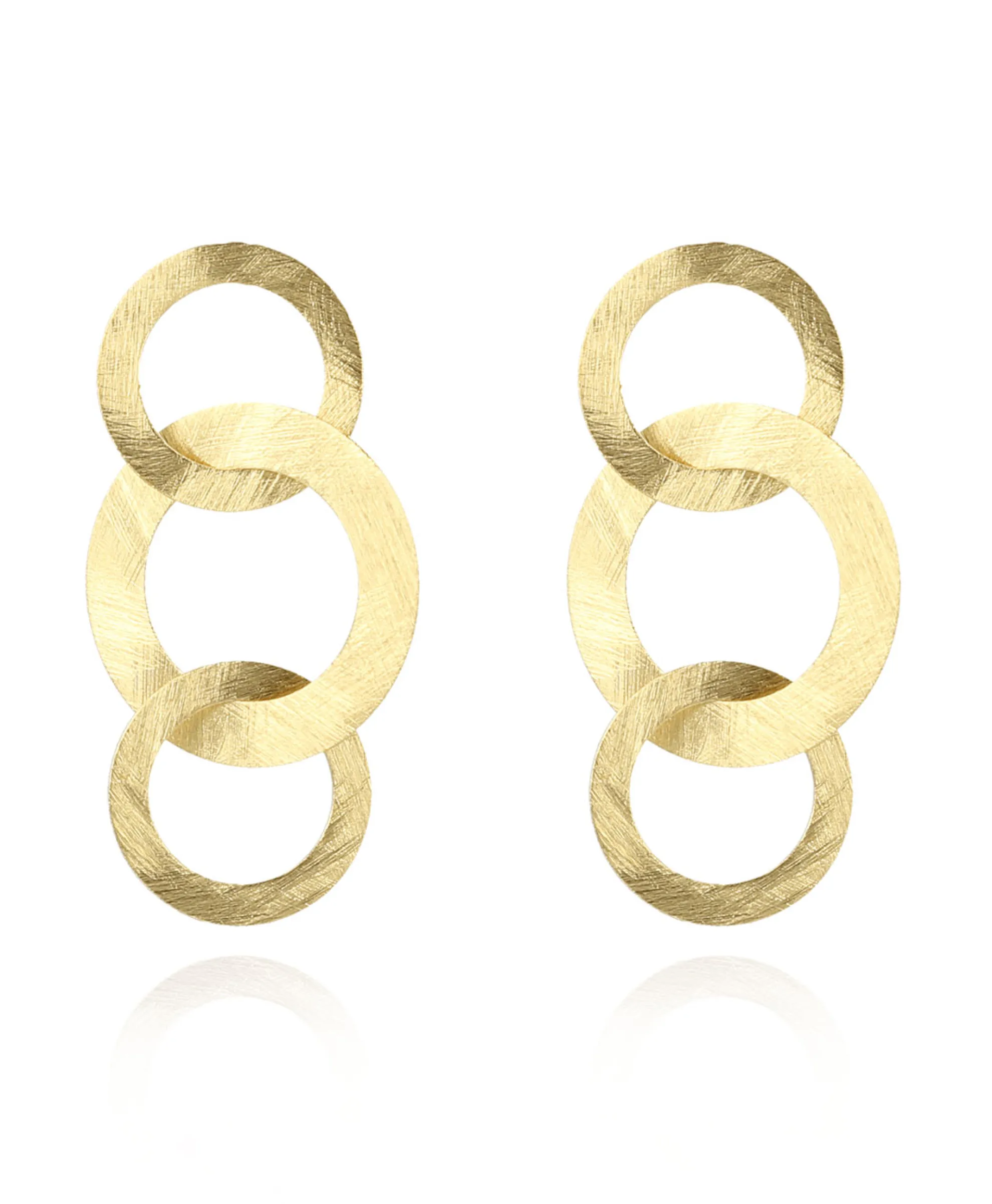 Lott. Gioielli Oorbellen Tripple Rounde Op Goud