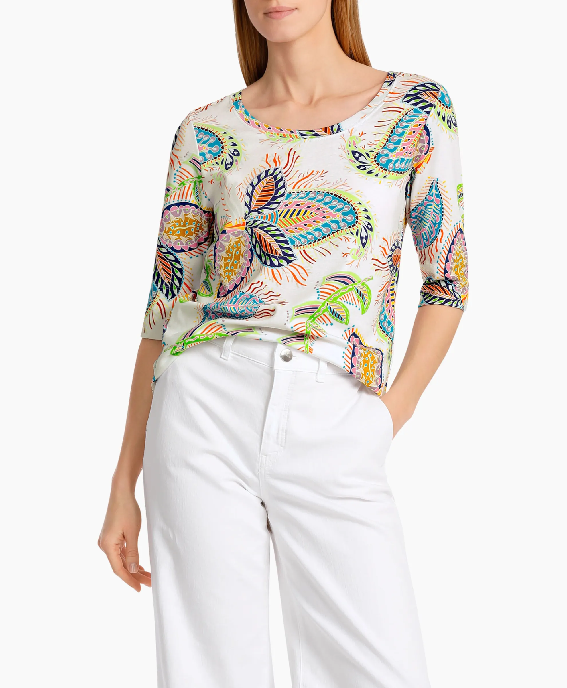 Marccain Collectie T-Shirt Wc 48.66 J47 Off White