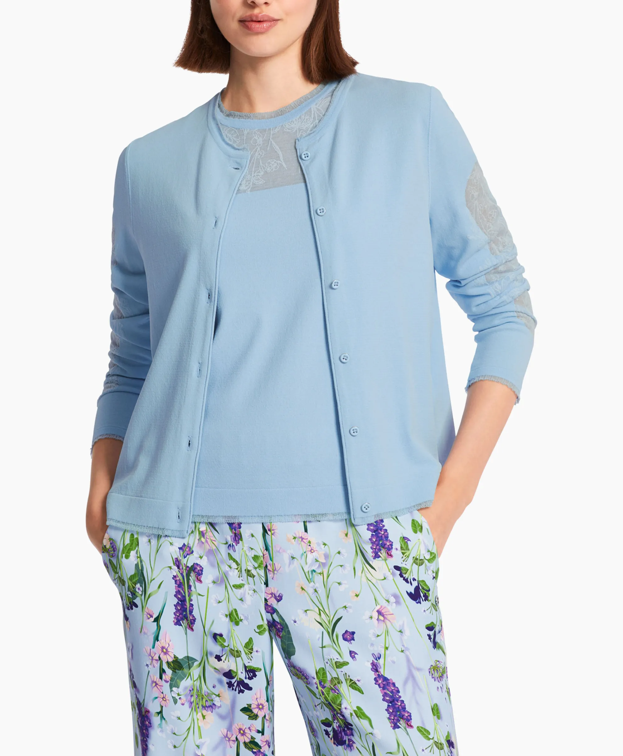 Marccain Collectie Vest Wc 39.13 M27 Licht Blauw