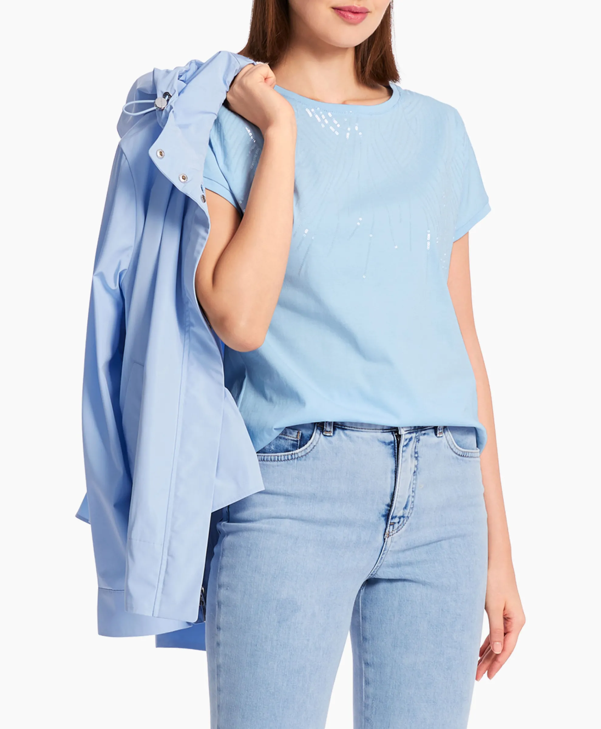 Marccain Collectie T-Shirt Wc 48.46 J36 Licht Blauw