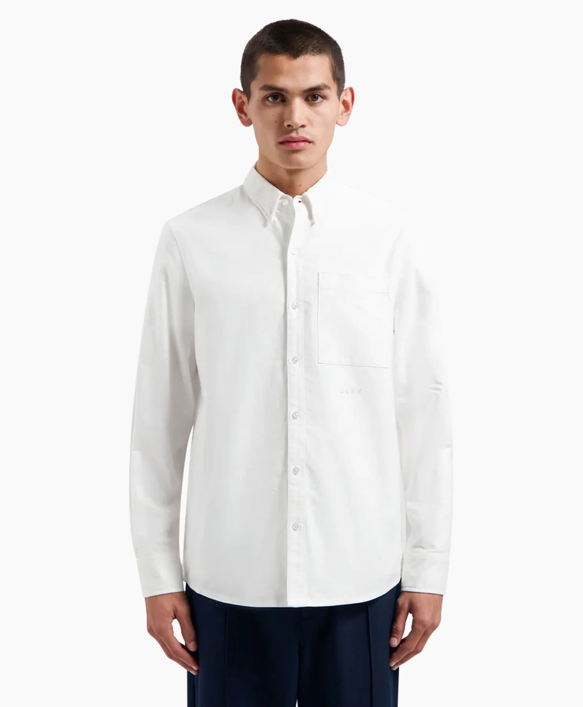 Olaf Hussein Overhemd Oxford Wit