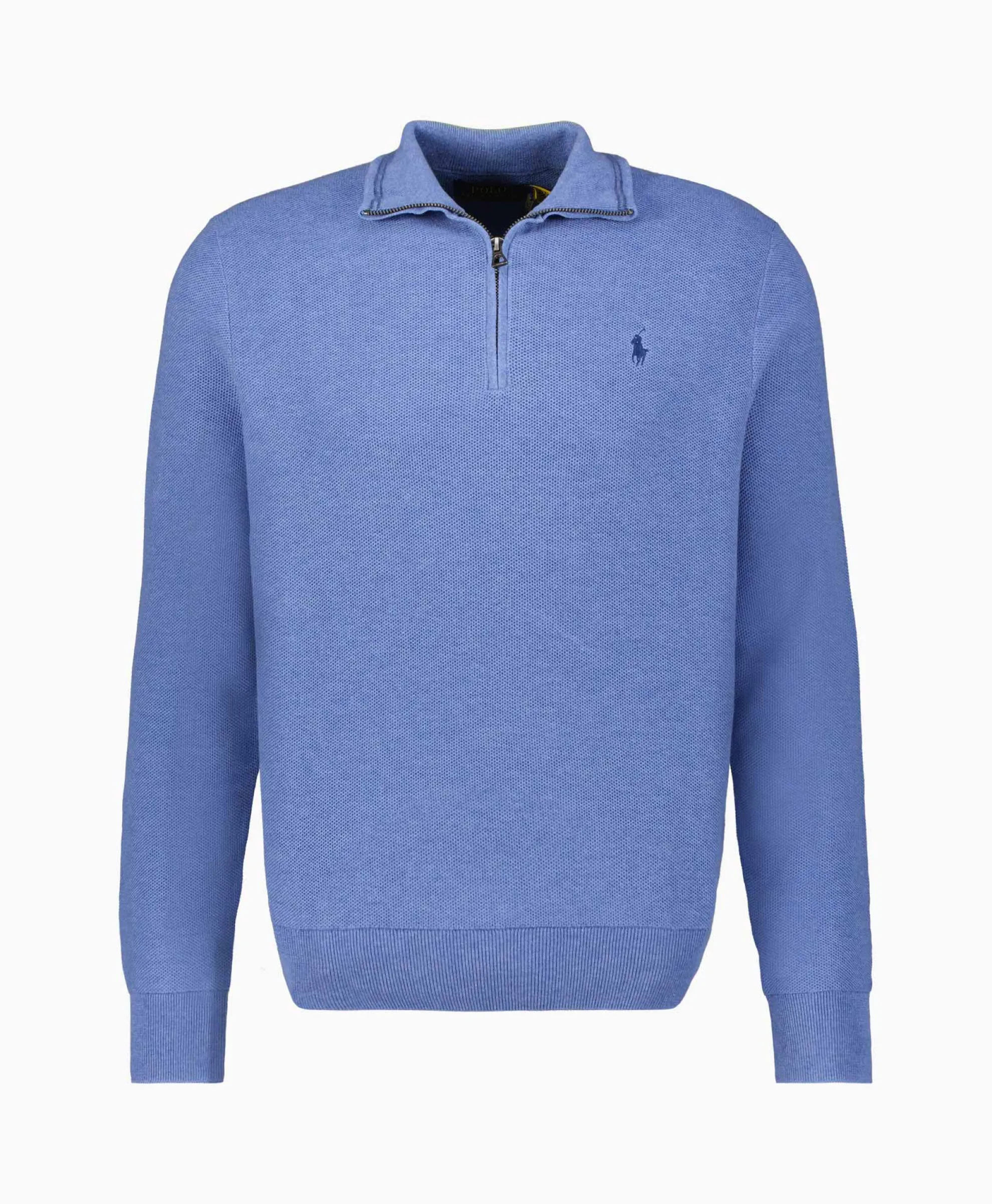Ralph Lauren Pullover Quarterzip Cotton Blauw