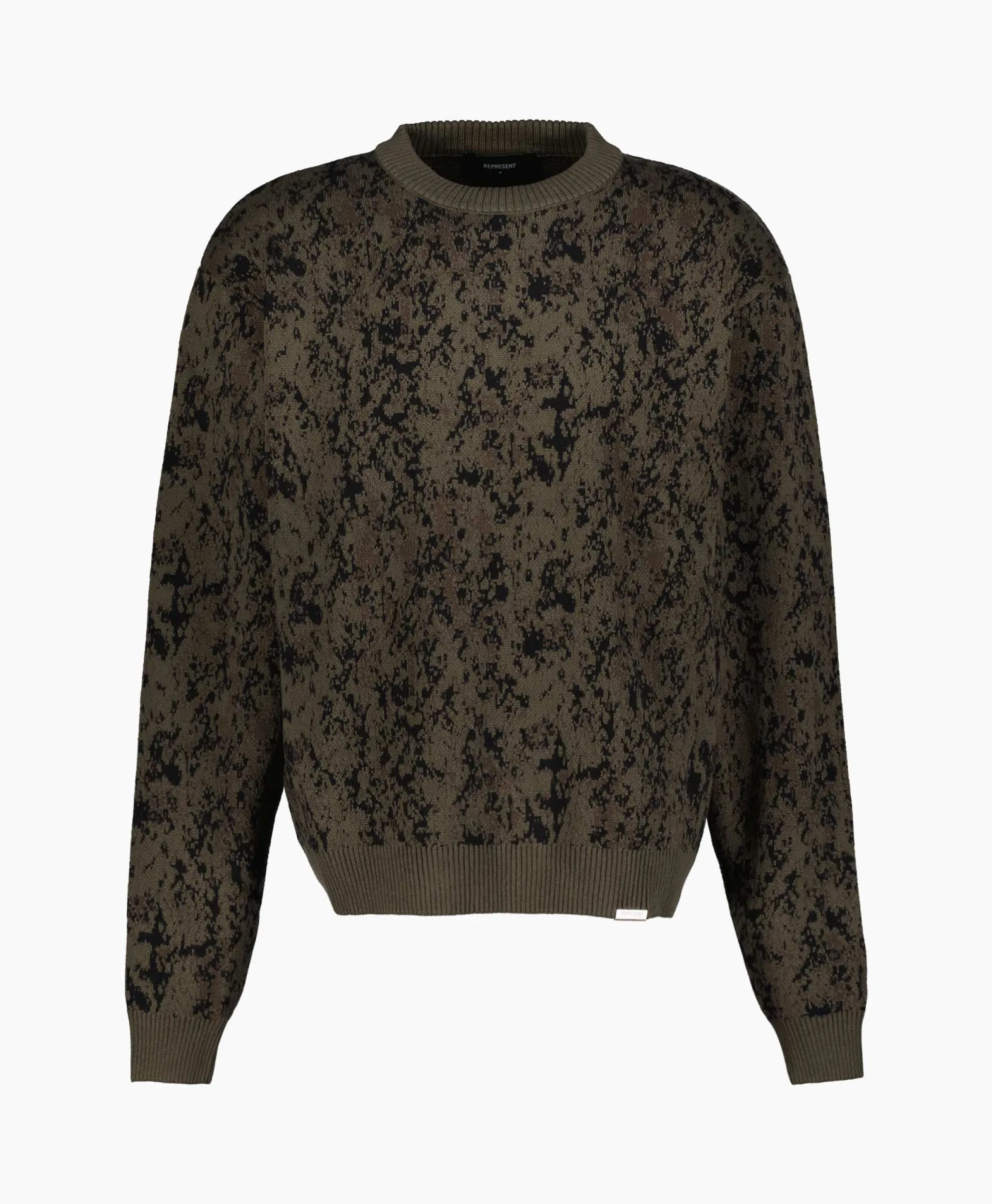 Represent Gebreide Trui Camo Groen