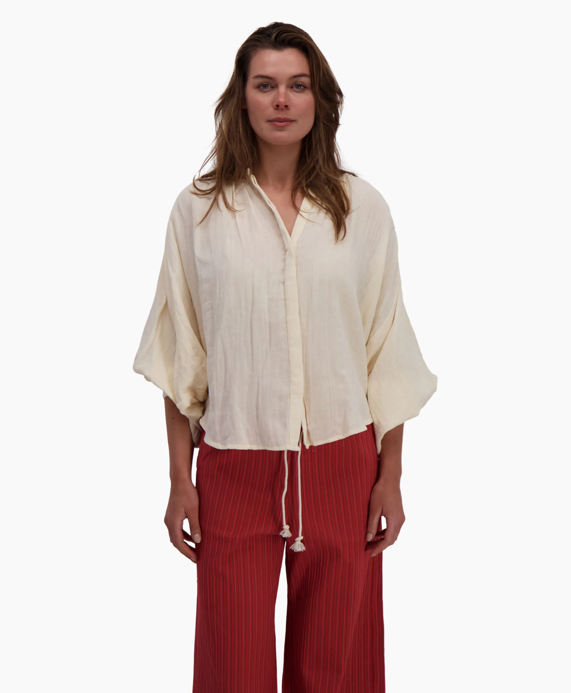 Sea Me Happy Blouse Balloon Resort Beige