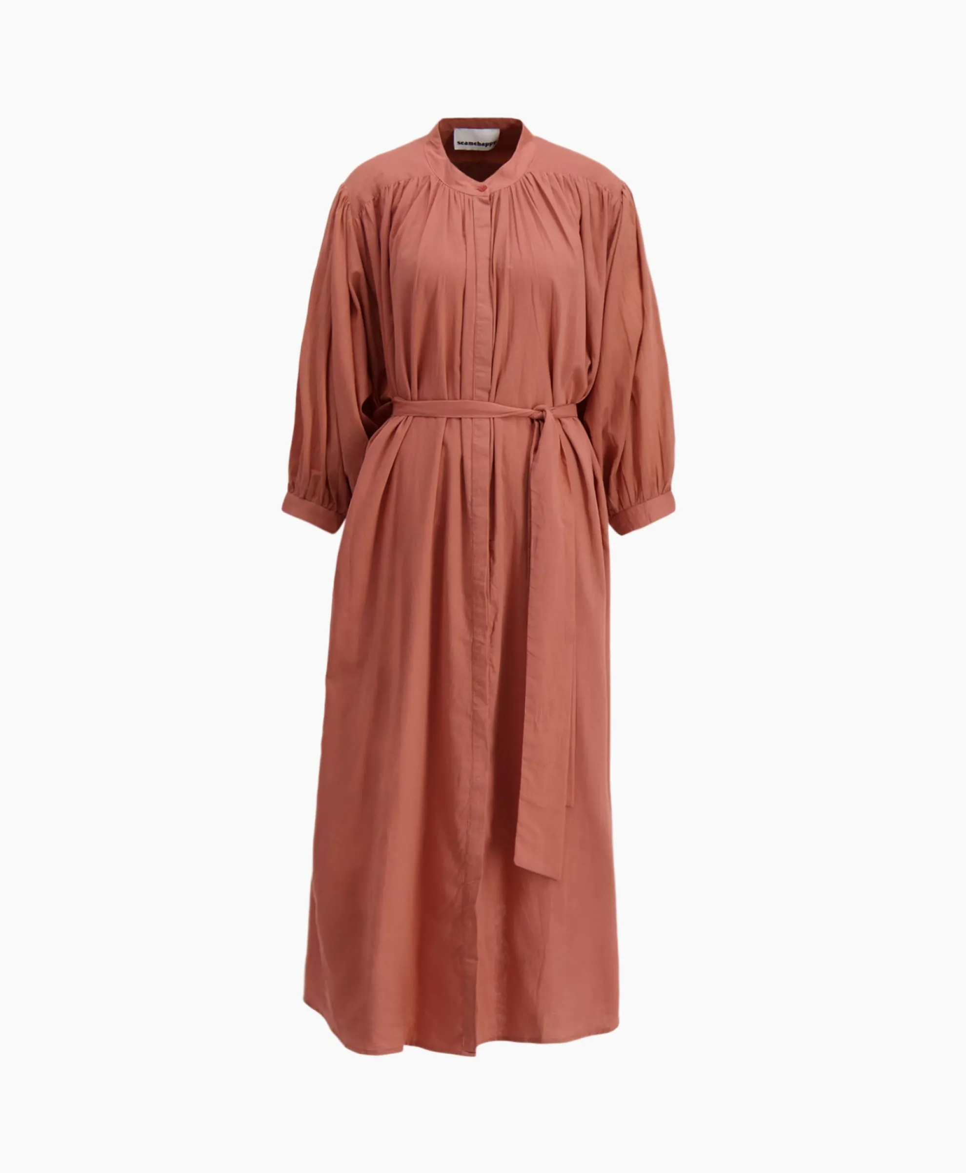 Sea Me Happy Maxi Jurk Balloon Long Double Layered Bruin