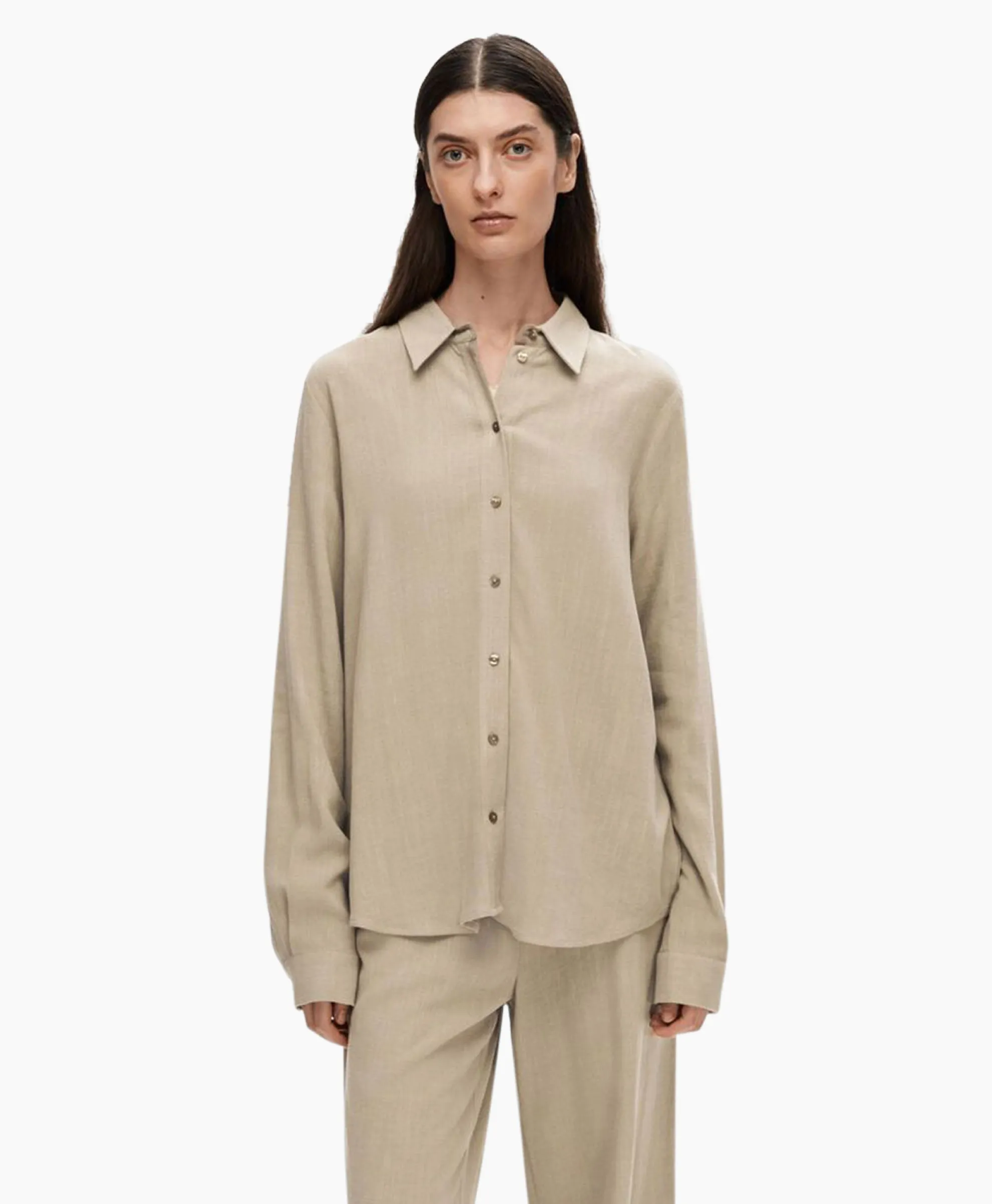 Selected Femme Blouse Viva Ls Shirt Noos Licht Grijs