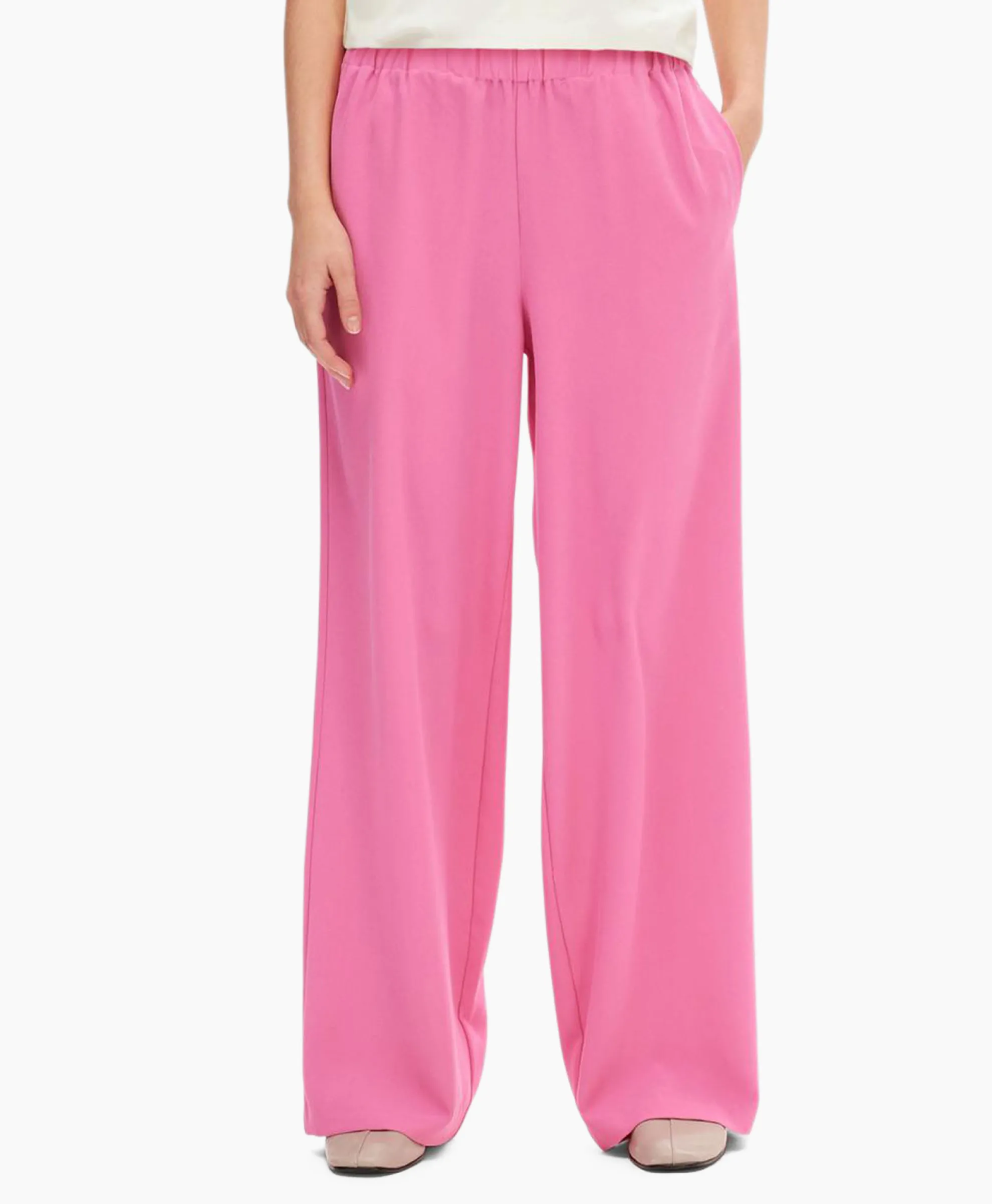 Selected Femme Pantalon Tinni-Relaxed Mw Wide Pant N Noo Roze
