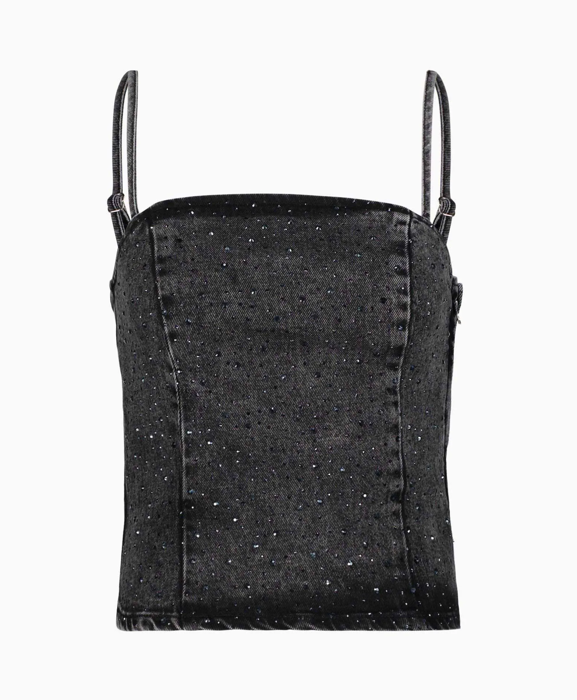 Selected Femme Top Doa-Dia Sl Denim Ex Grijs