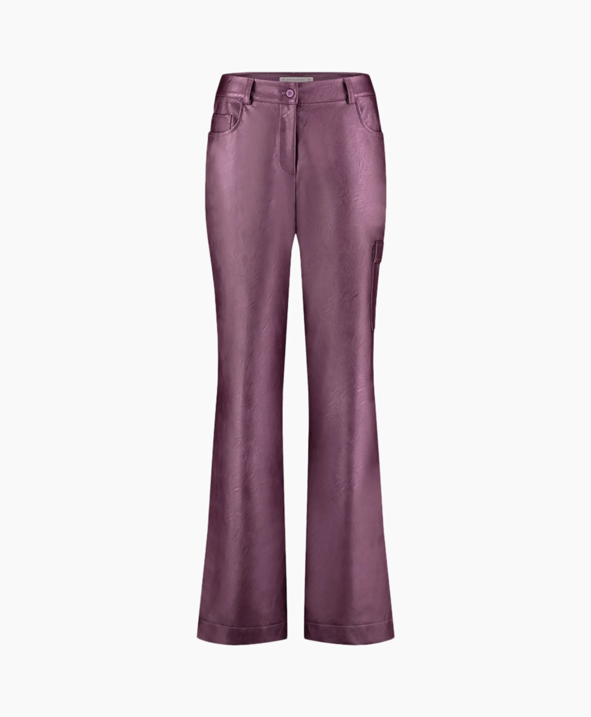 Studio Anneloes Broek Selina Metallic Leather Trousers Paars