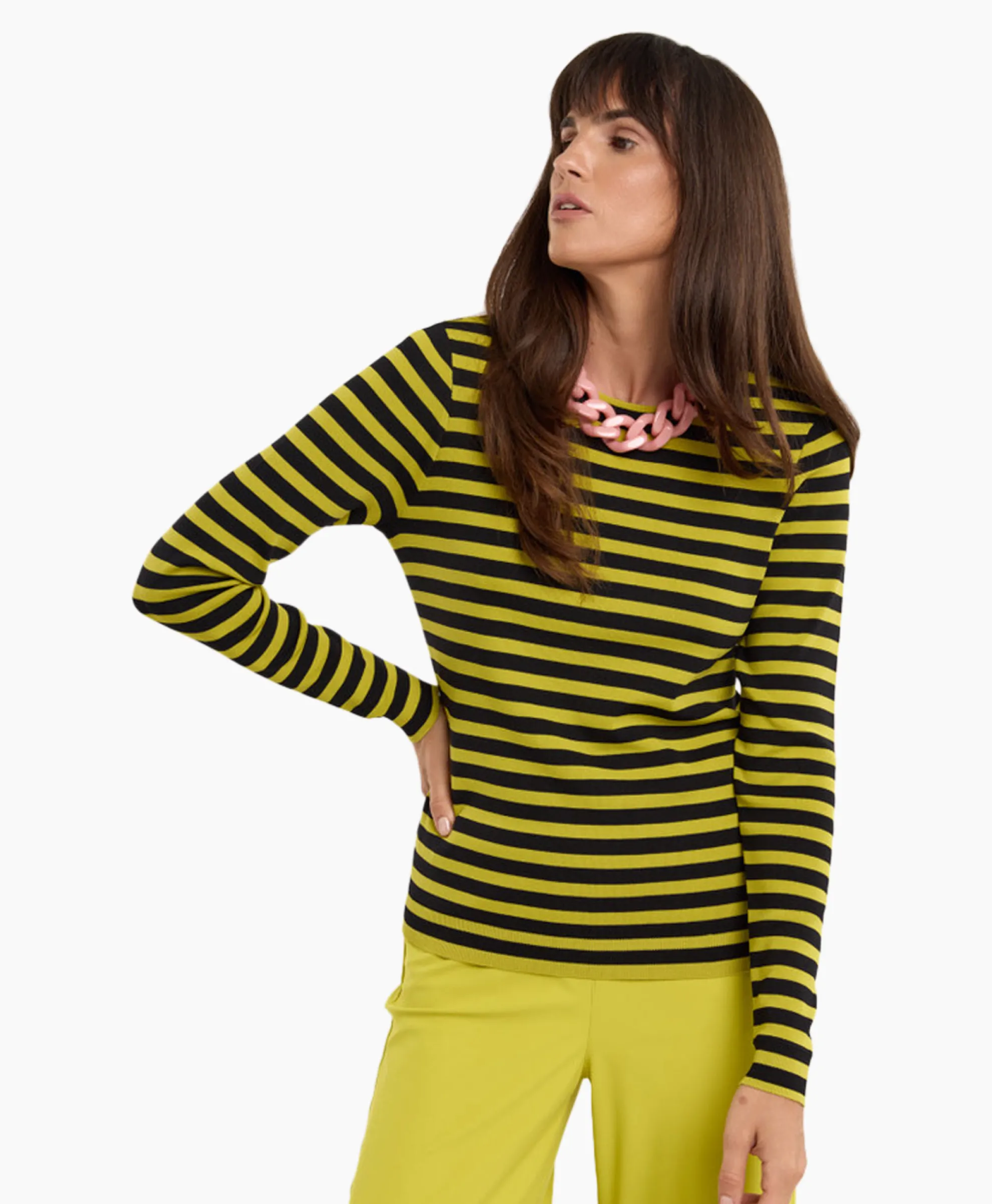 Studio Anneloes Pullover Luna Stripe Zwart Dessin