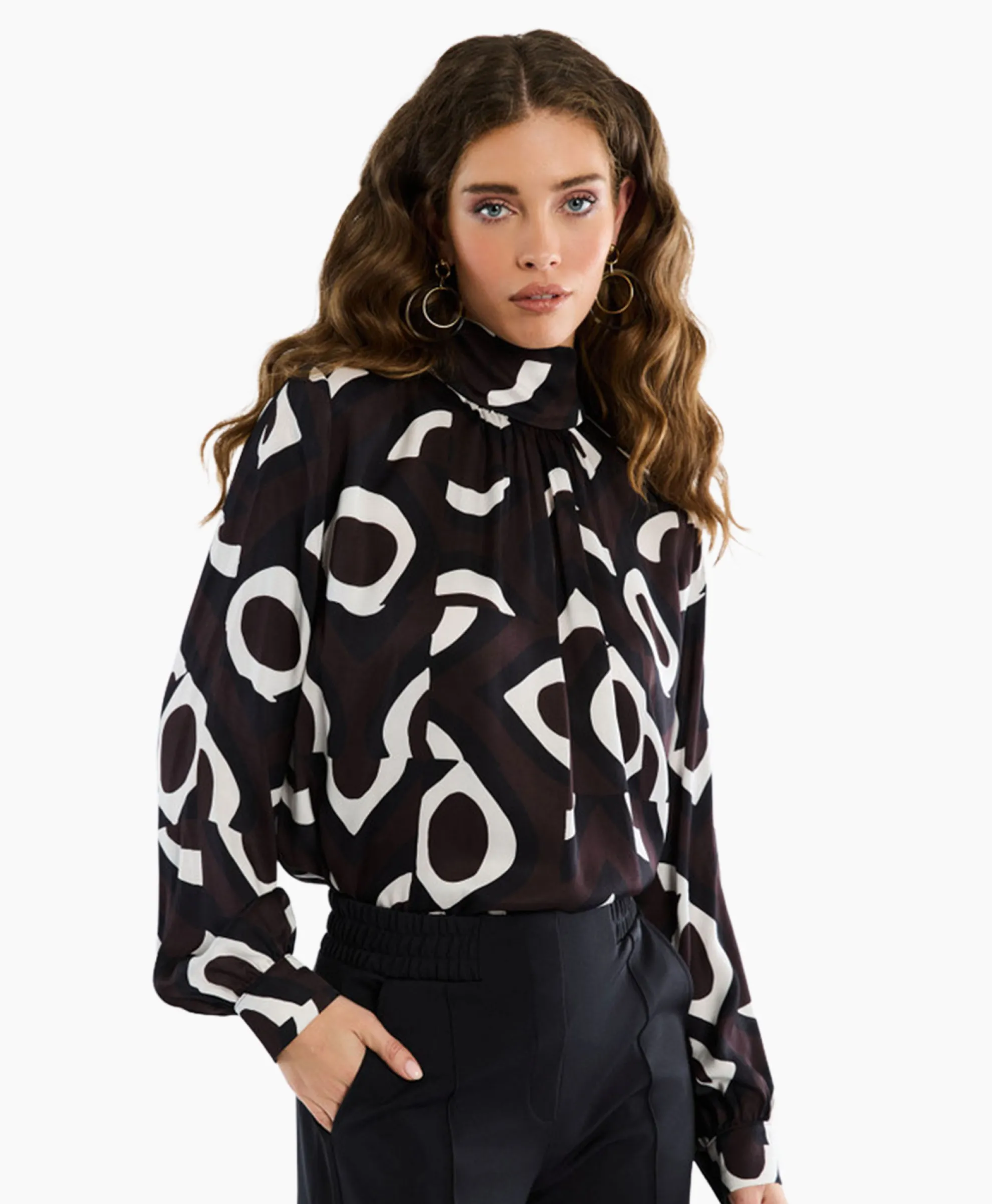 Studio Anneloes Top Izzie Satin Eyes Bruin