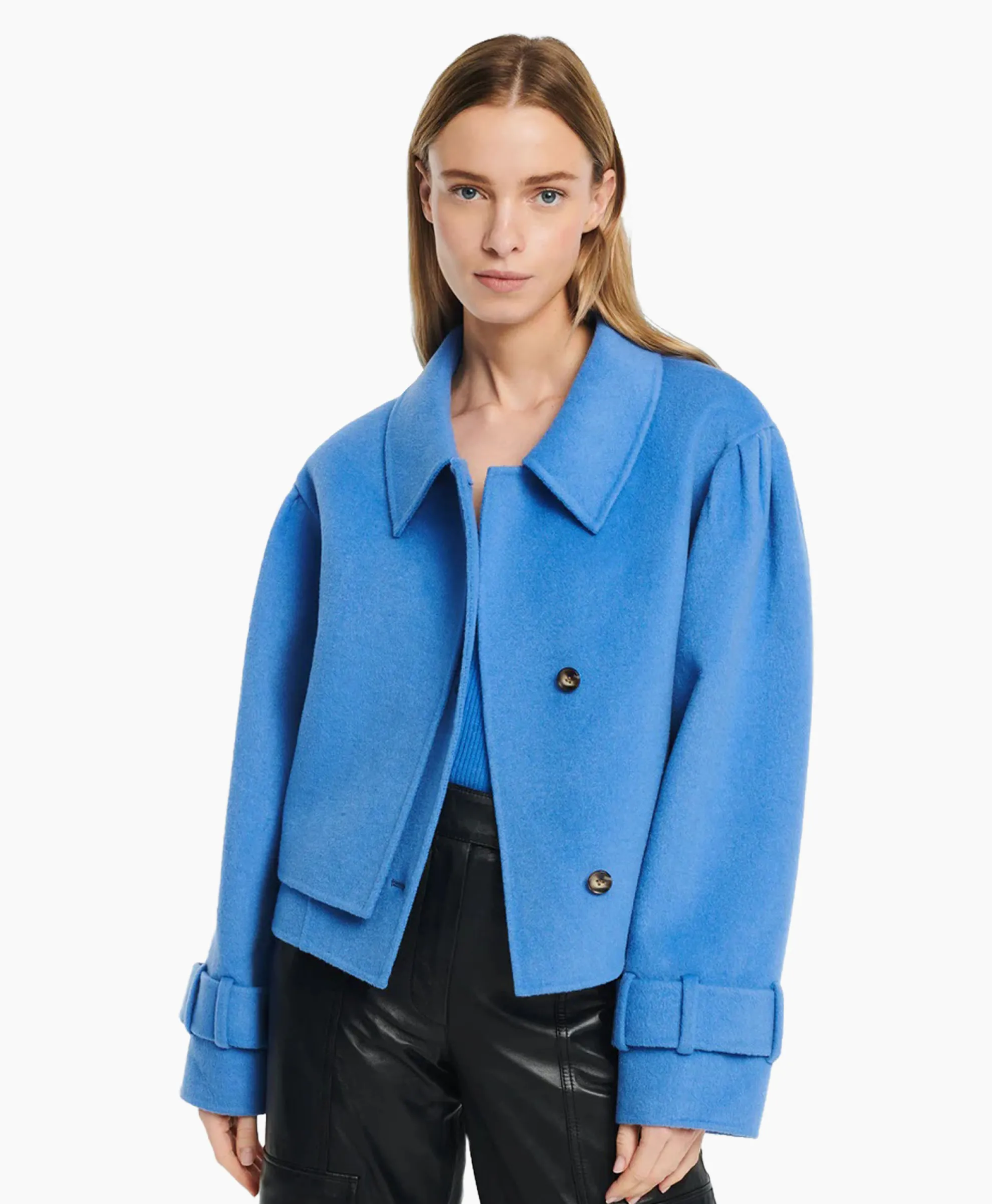 Studioar By Arma Mantel Catalana Wool Blend Blauw