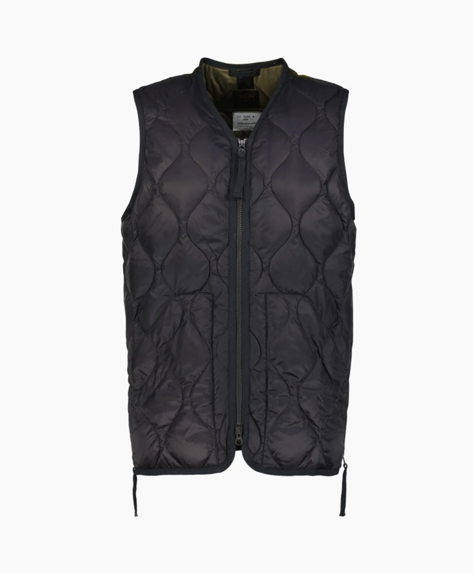 Taion Bodywarmer Military V Neck Zwart