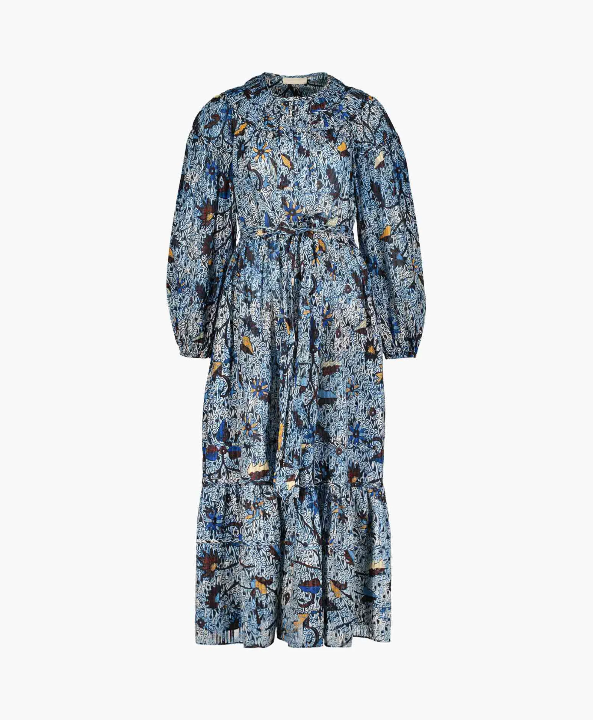 Ulla Johnson Midi Jurk Iona Dress Blauw