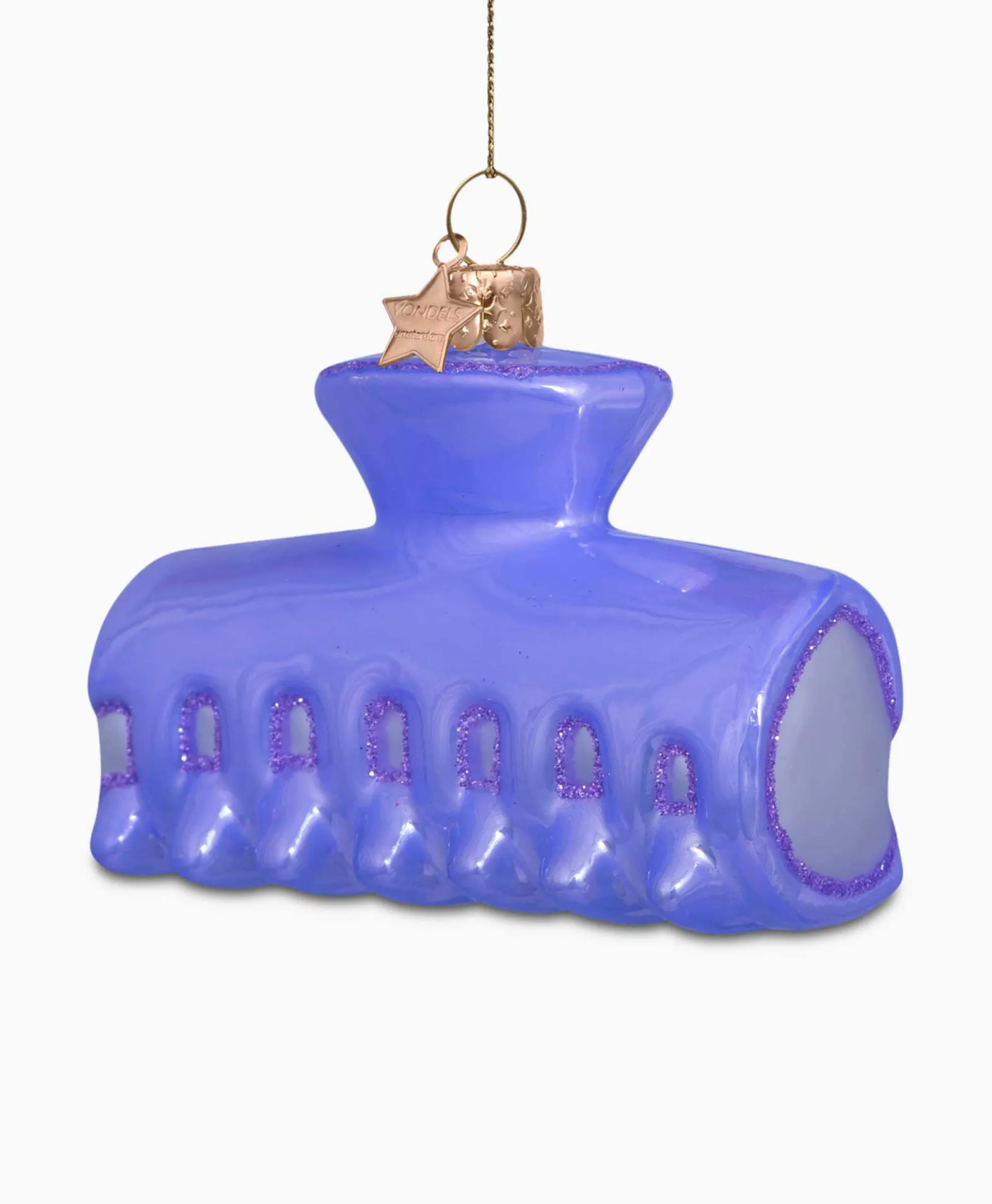 Vondels Vondels Kerstbal Haarklem Paars