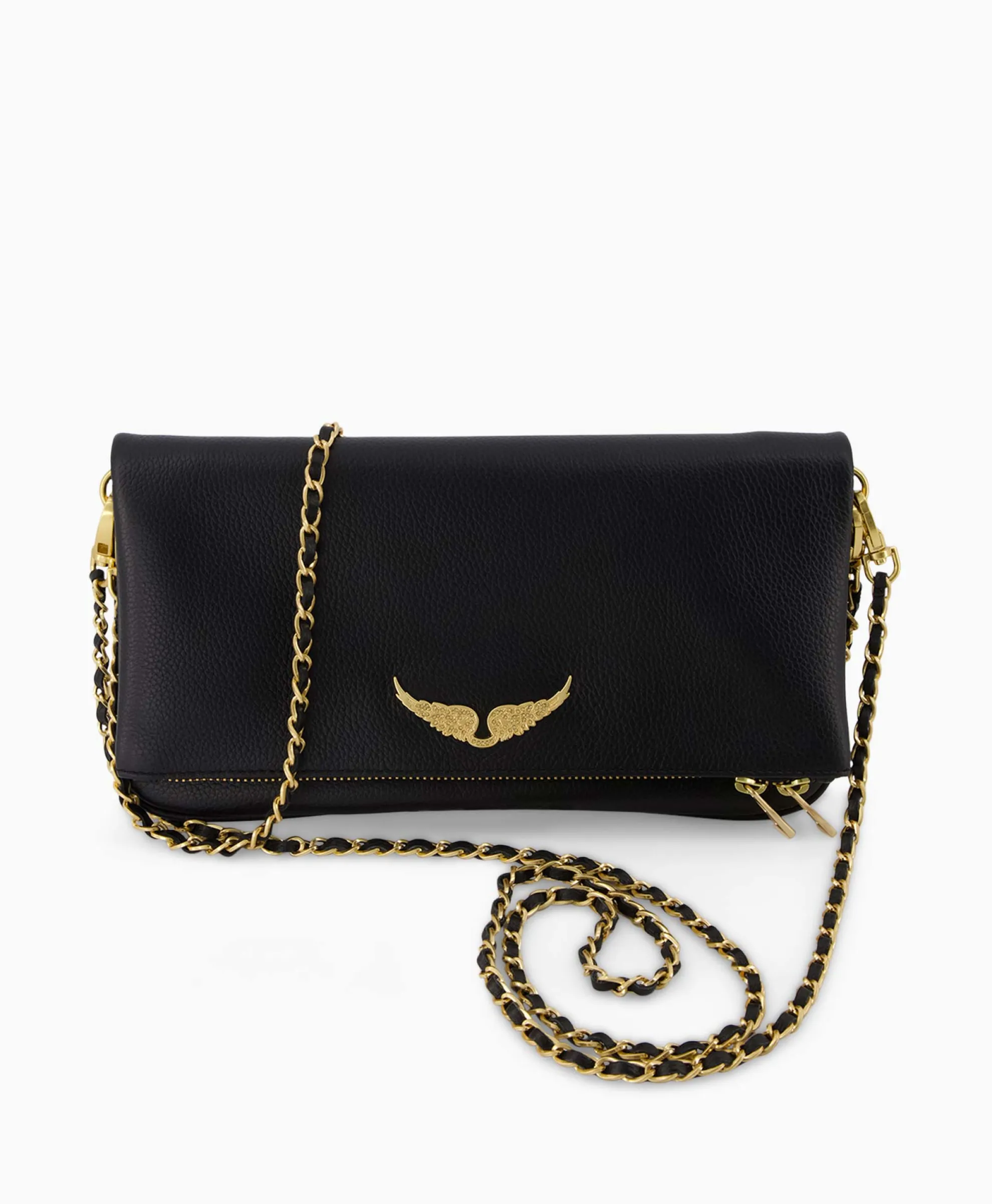 Zadig & Voltaire Crossbody Tas Rock Grained Leather Zwart